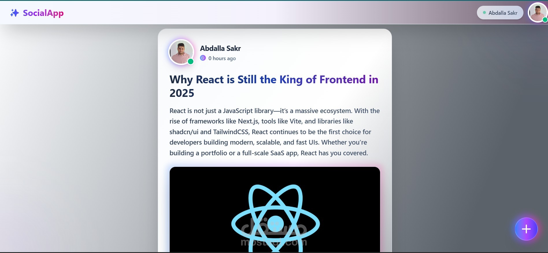 تطوير منصة تواصل اجتماعي SociallApp باستخدام MERN Stack