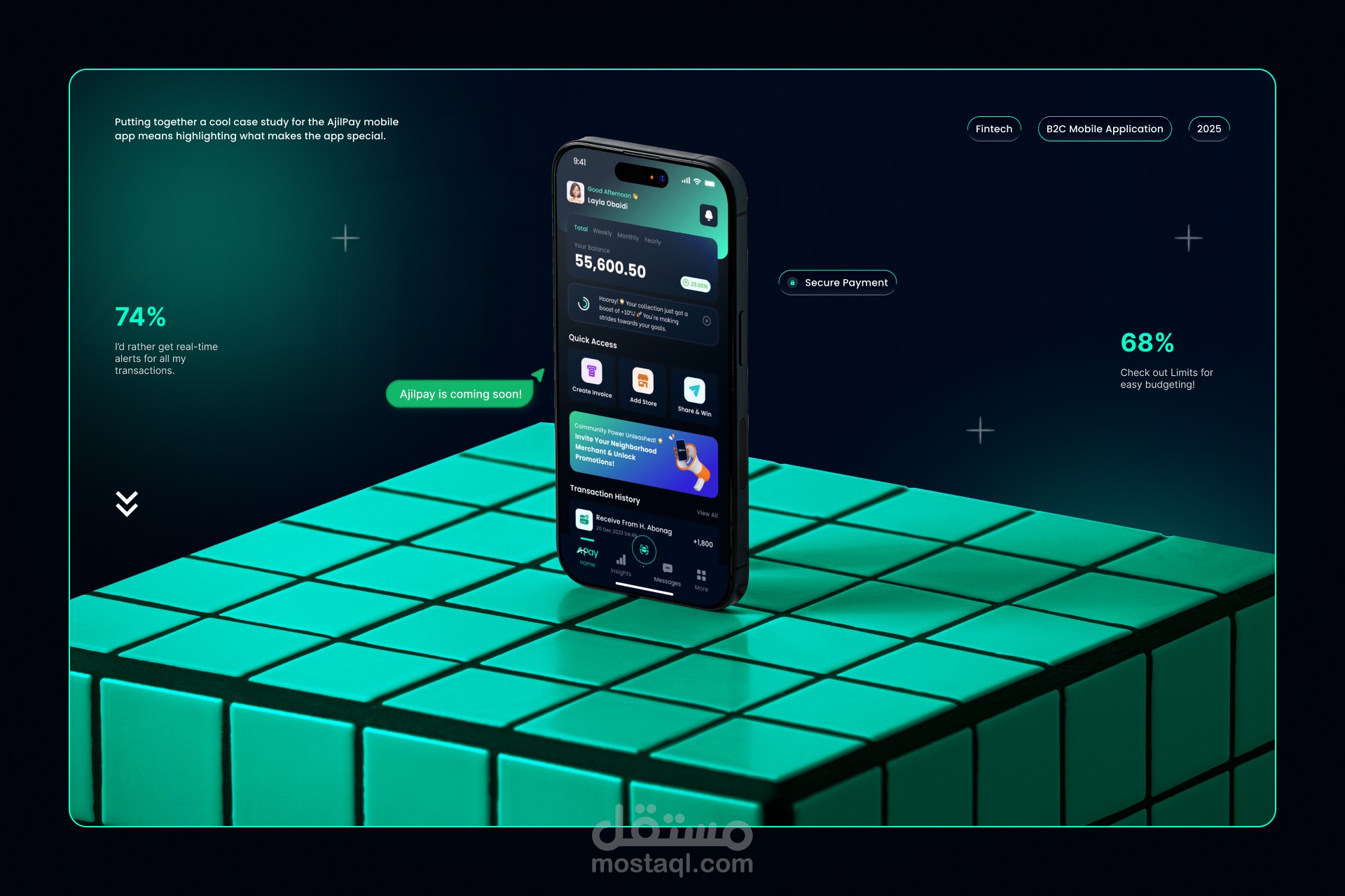 AjilPay | Brand Identity & Fintech Mobile App