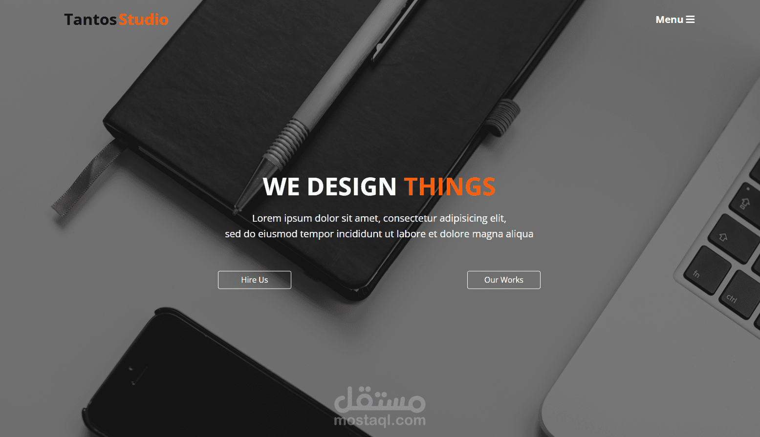 صفحة تعريفية لموقع تصميم و تسويق | صفحة Tantos