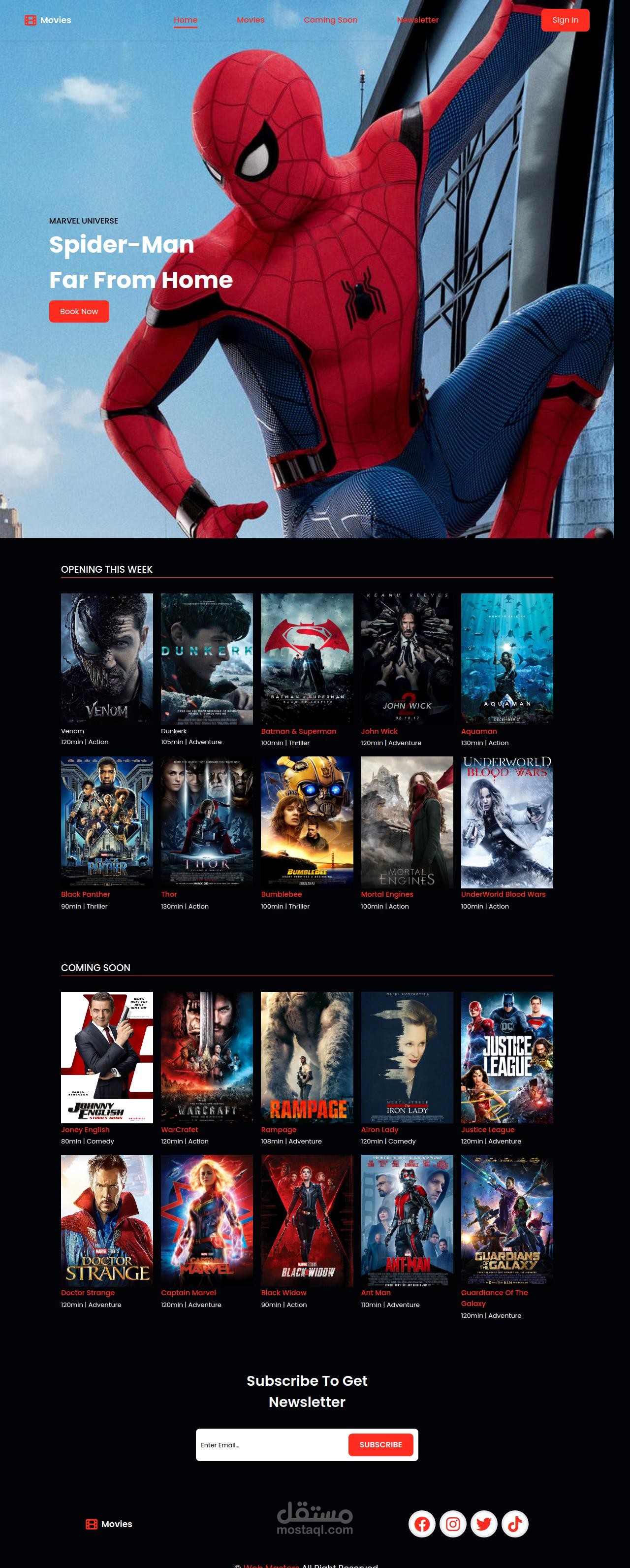 موقع لعرض الافلام (Movie App Website)