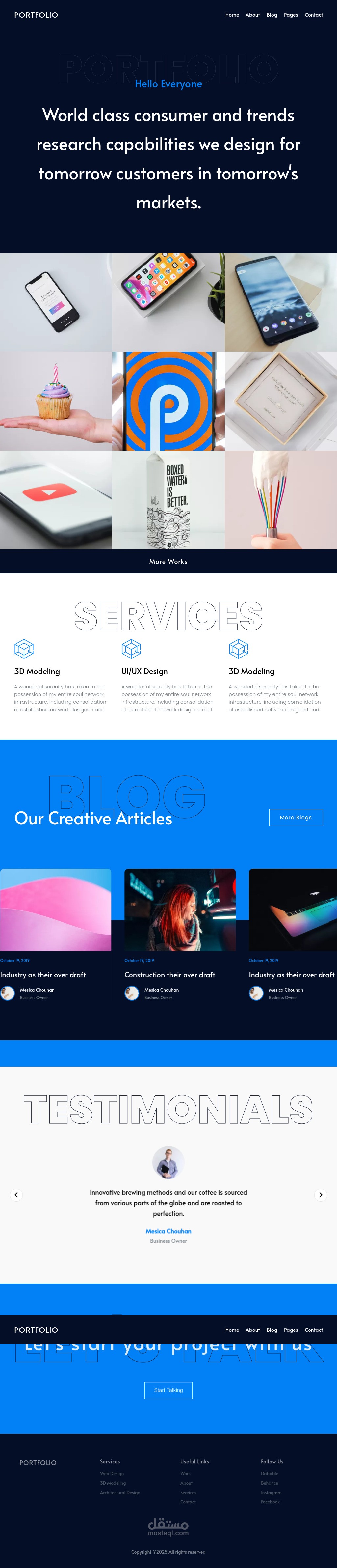 معرض أعمال مع انيميشن جذاب – Portfolio Website - Animated