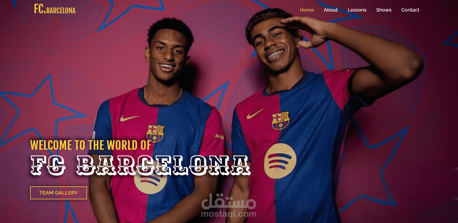 انشاء موقع الكتروني لنادي برشلونه