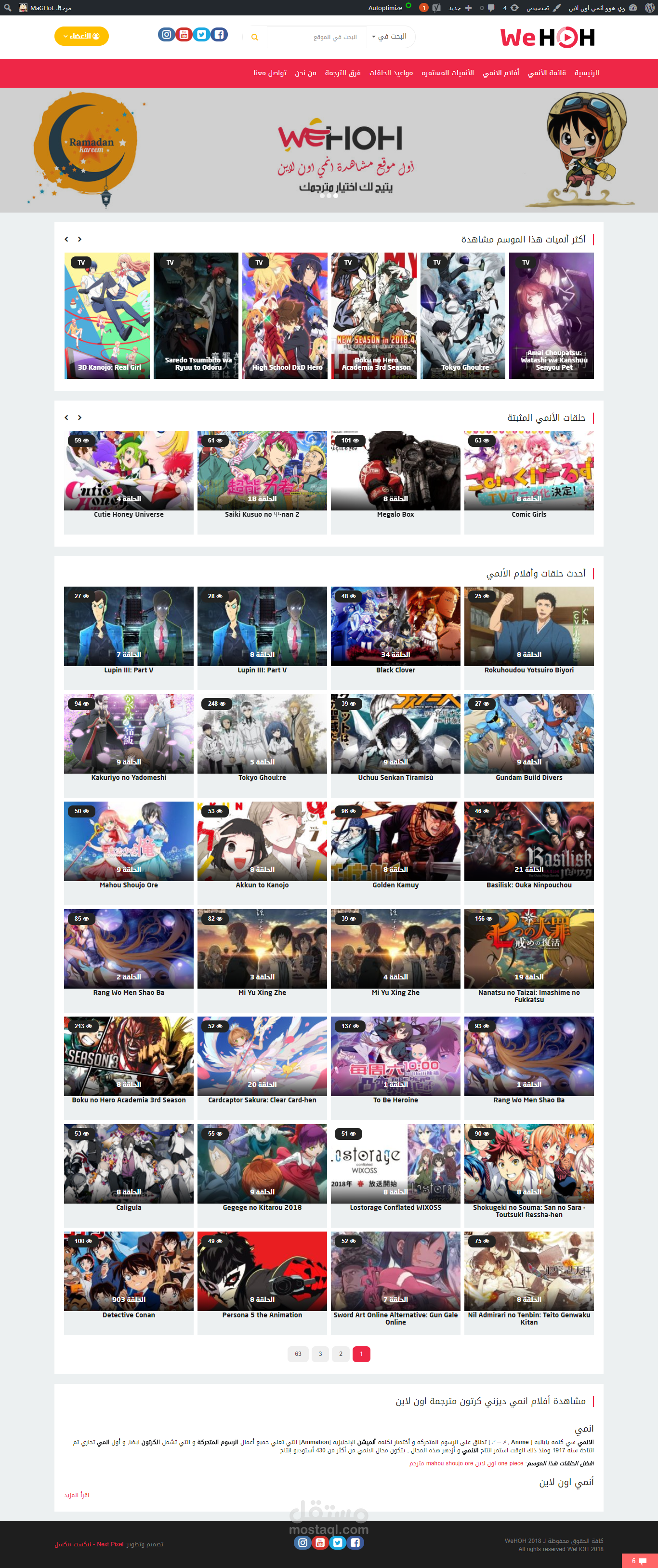أدارة مواقع مشاهدة الانمي اون لاين