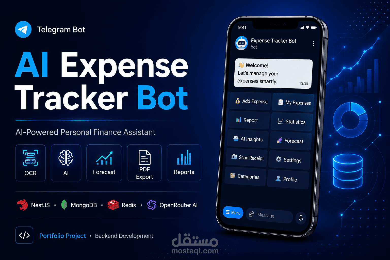 AI-Powered Expense Tracker Telegram Bot | NestJS & OpenRouter AI