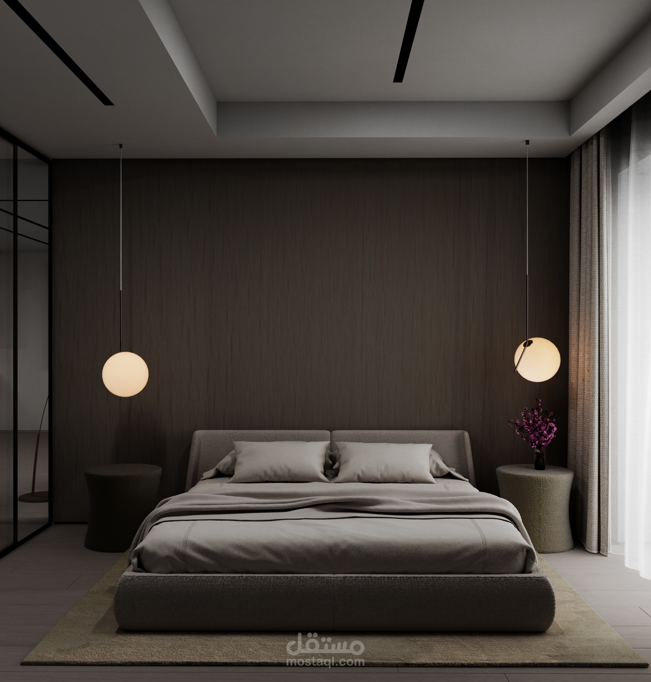 "تصميم داخلي شامل لفيلا حديثة: أناقة بسيطة باستخدام 3ds Max وCorona"