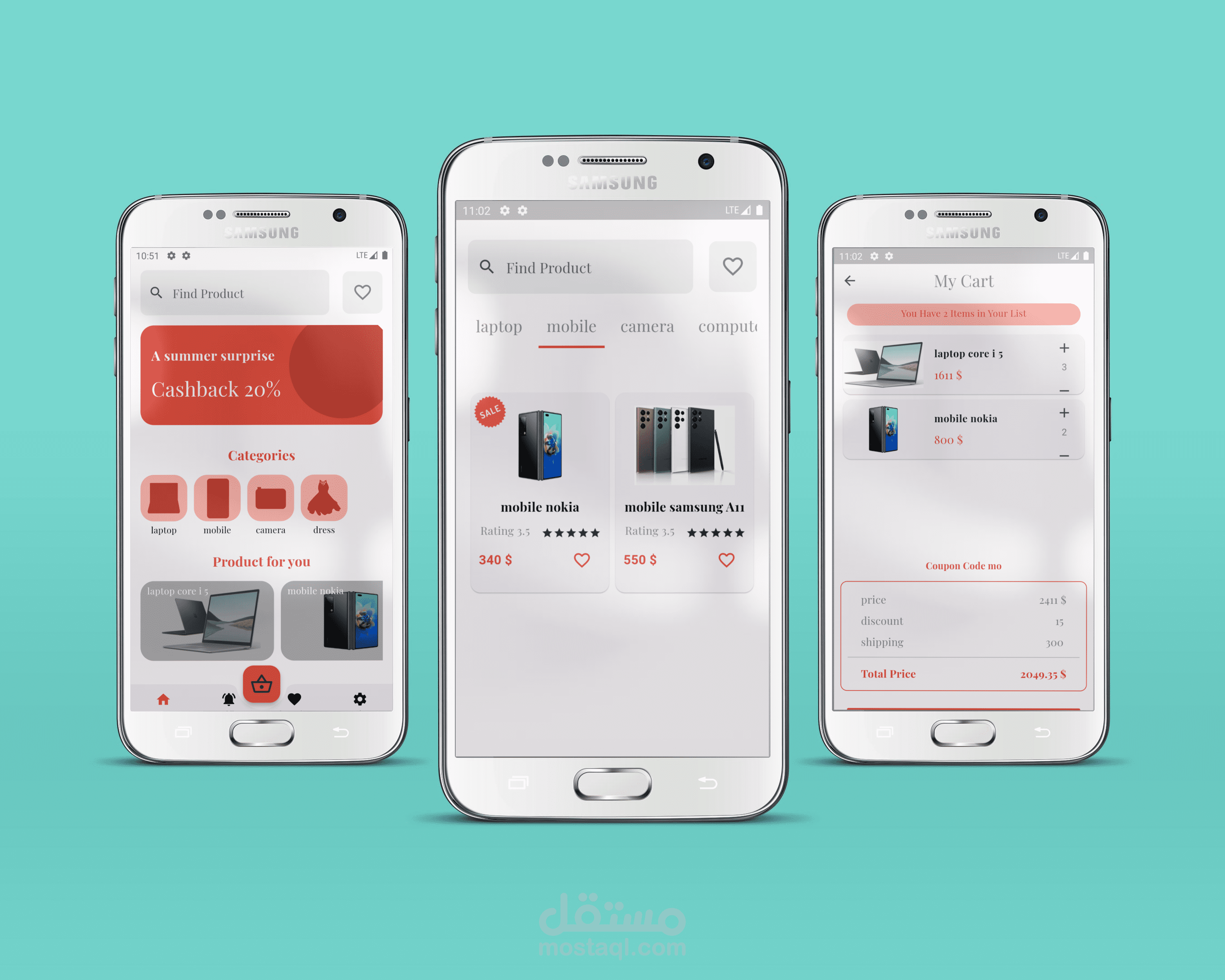 E-Commerce app تطبيق تسوق الكتروني كامل (برمجة تطبيقات الموبايل Android و iOS )