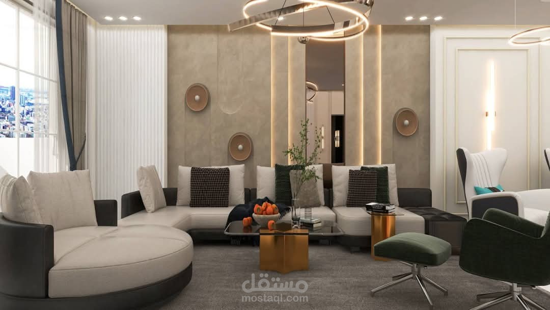 تصميم غرفة معيشة راقيه