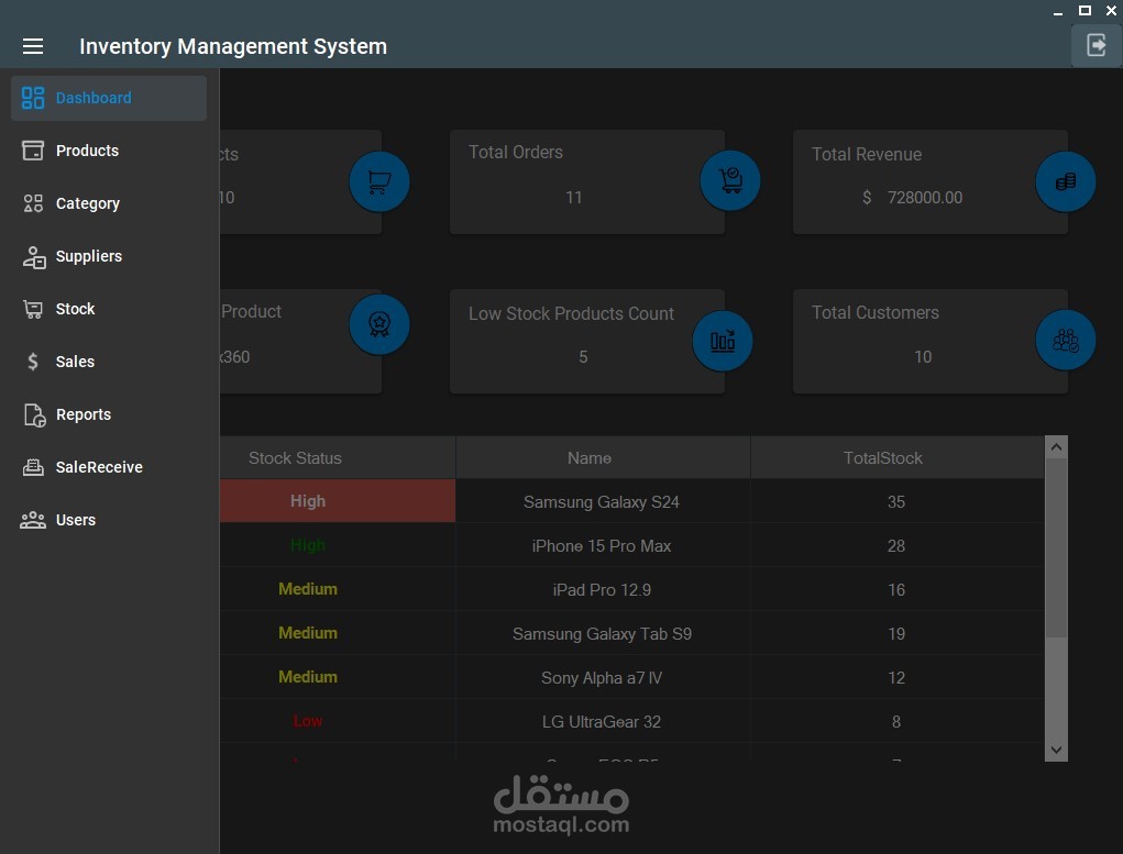 Inventory Managment System نظام ادارة مخزن