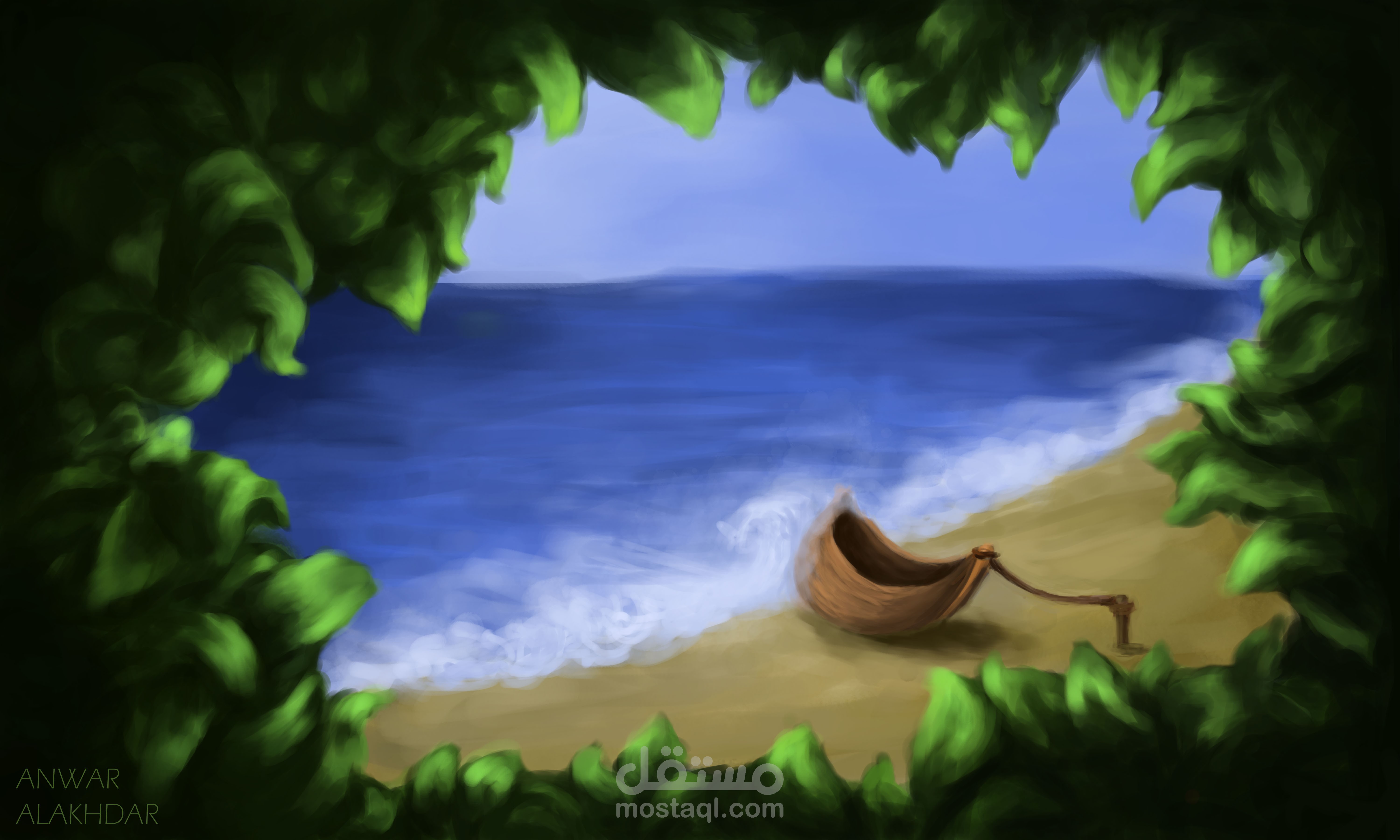 رسم ديجتال- شاطئ