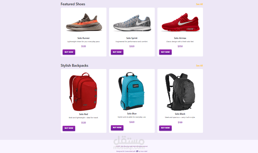 E-commerce Landing Page Design for  Using HTML & CSS