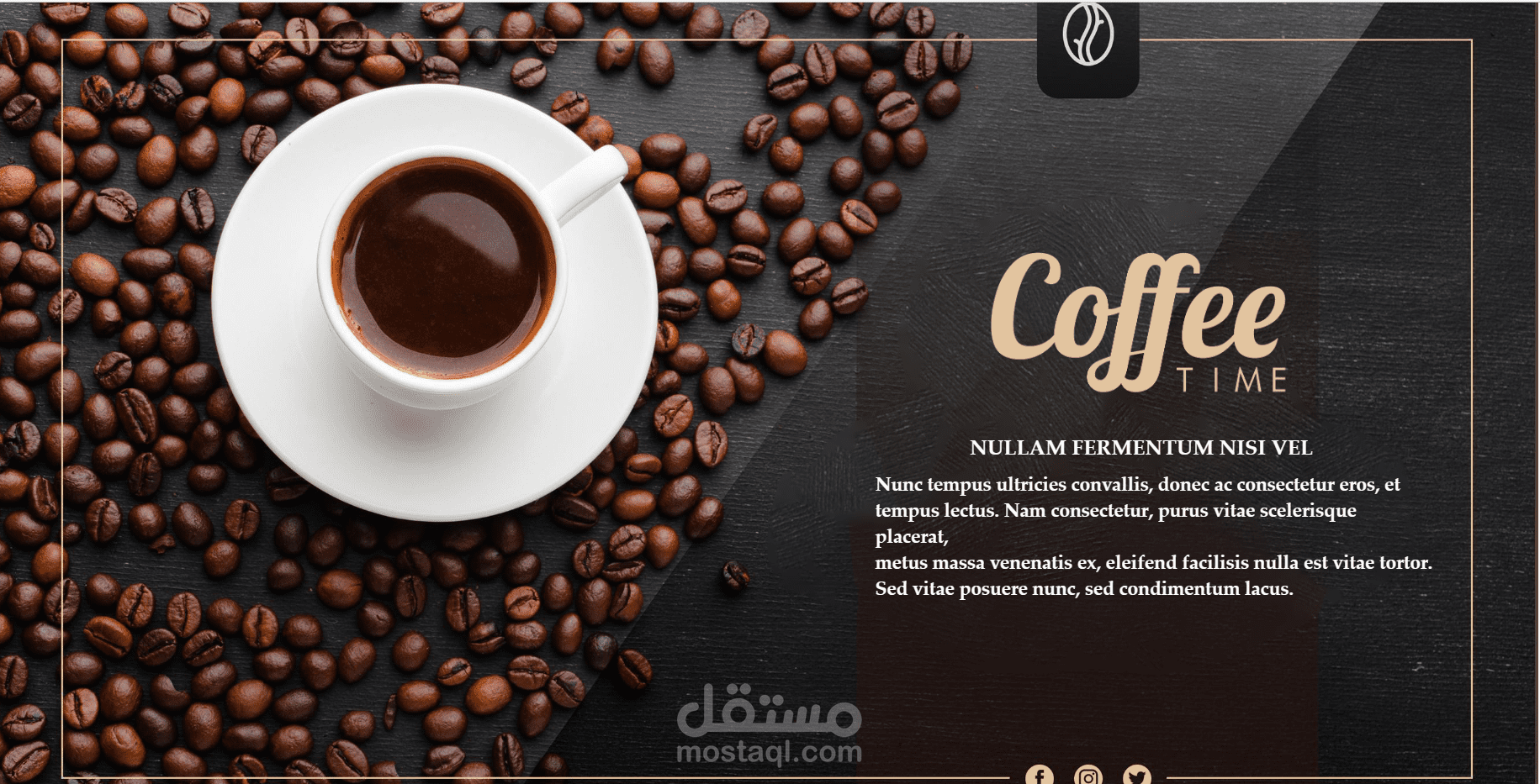 Coffee Time – واجهة موقع لمقهى عصري