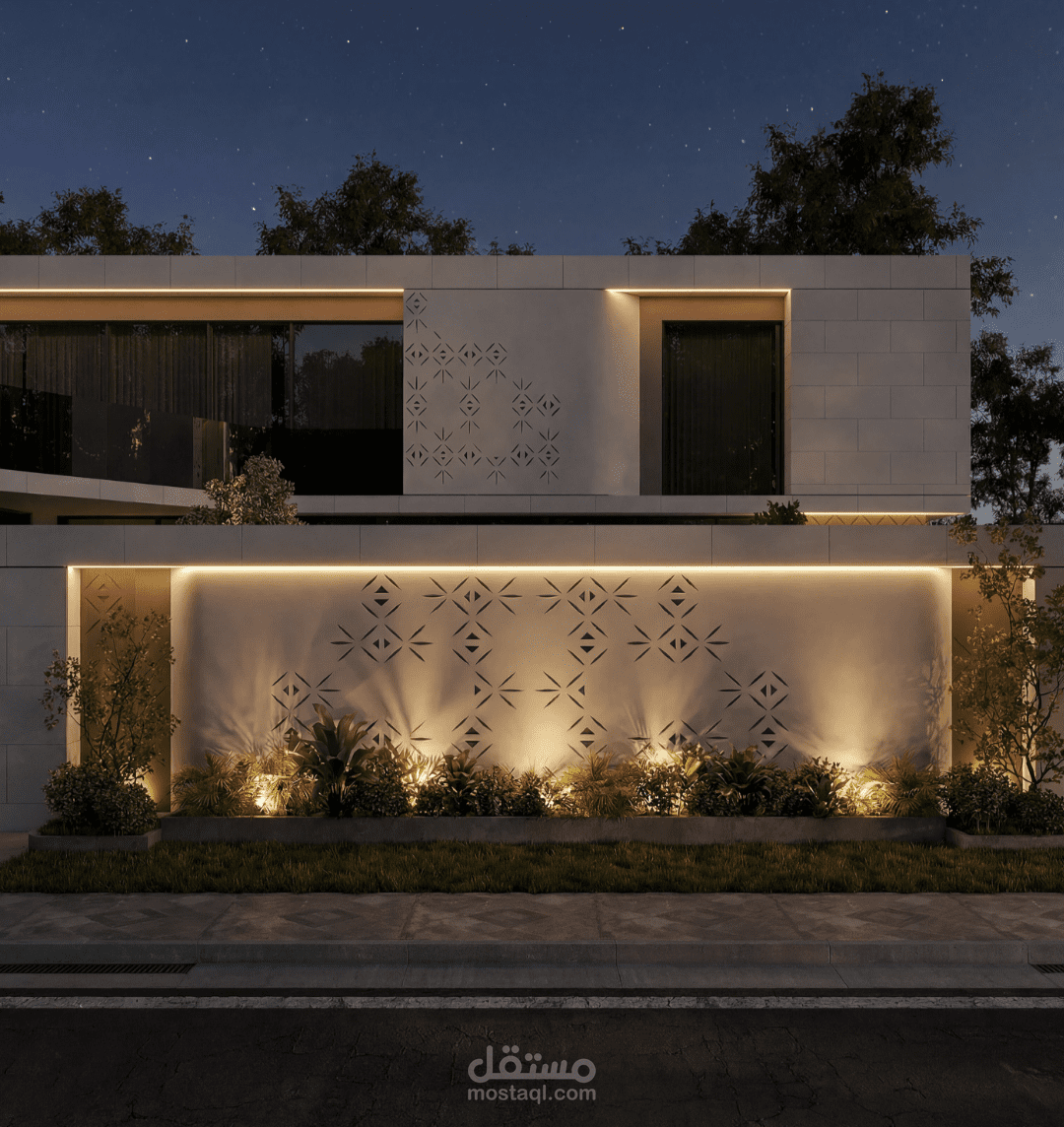 تصميم معماري متكامل لفيلا سكنية حديثة | مخططات تنفيذية، واجهات، نموذج ثلاثي الأبعاد ورندرات واقعية