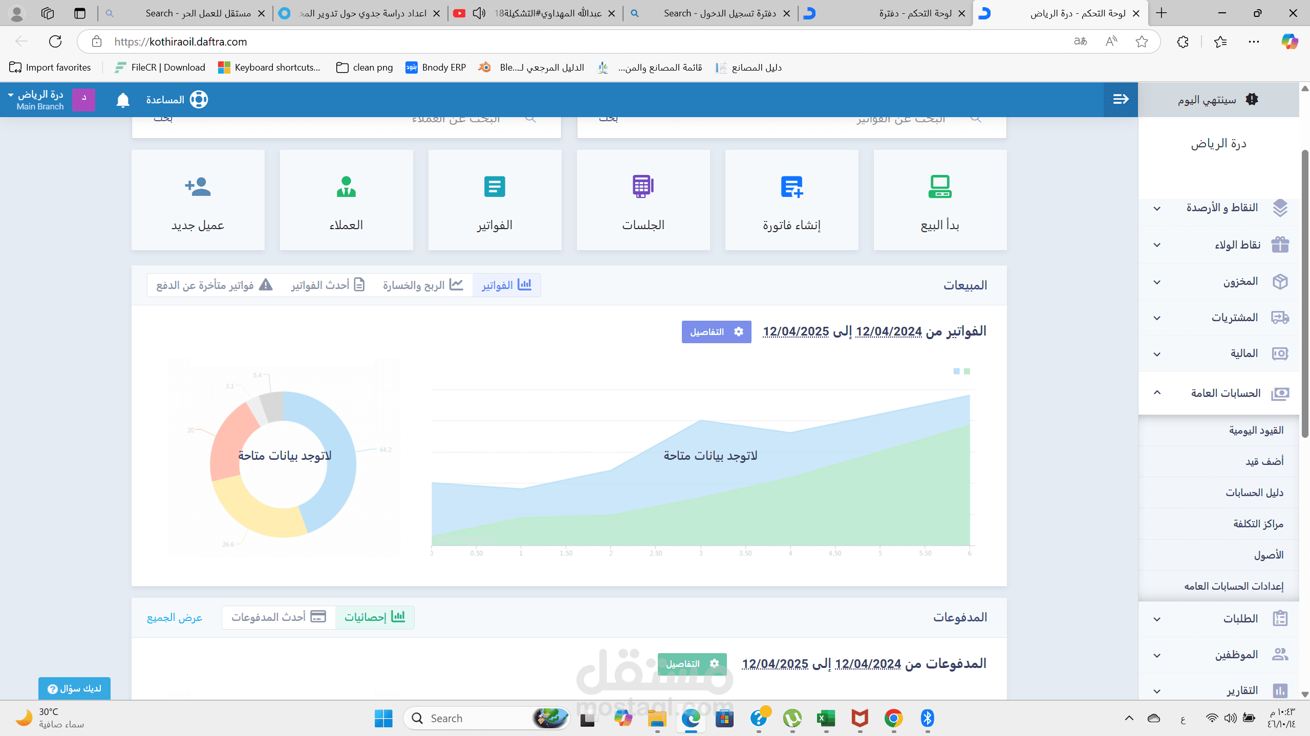 العمل على الانظمة المحاسبية