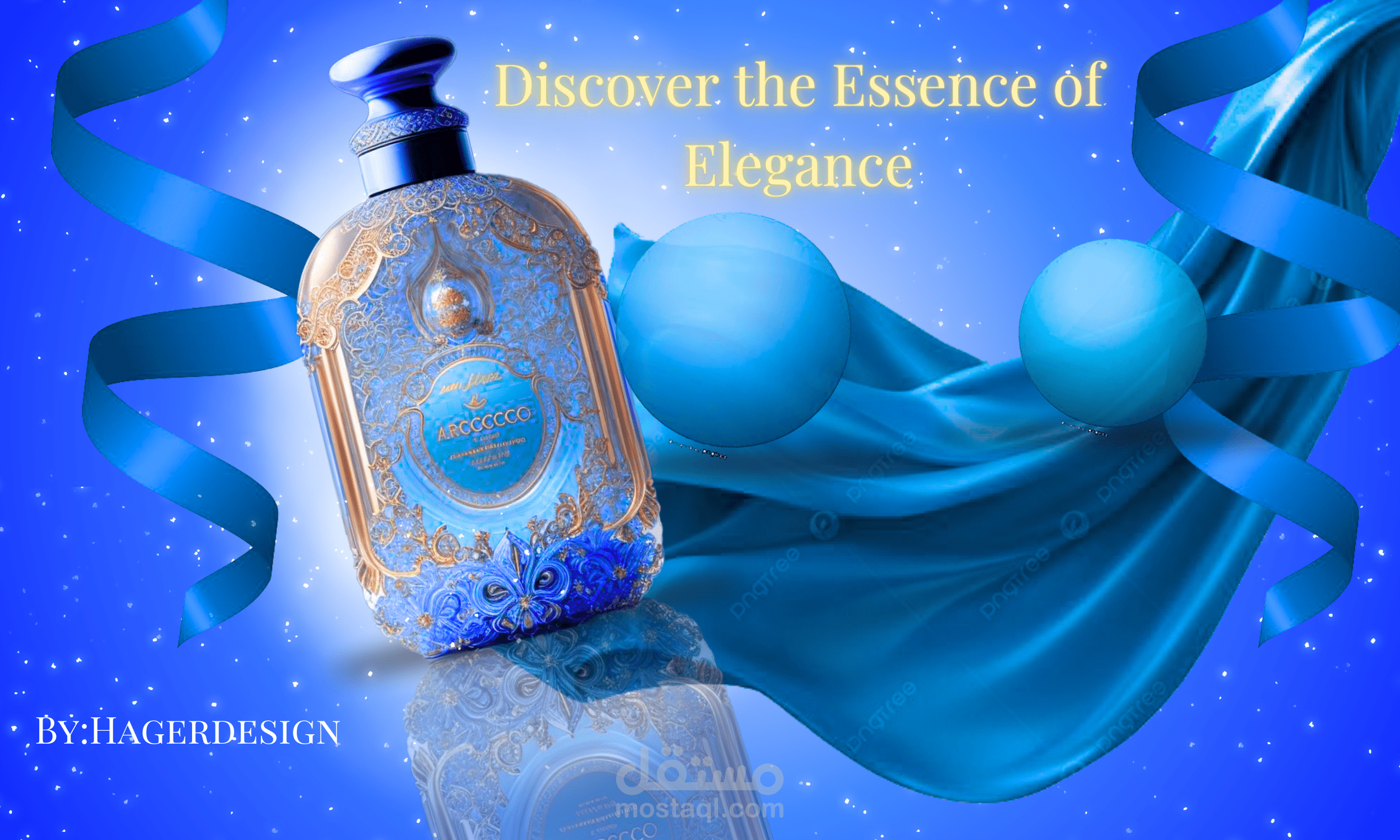 تصميم إعلان عطر فاخر للسوشيال ميديا - Luxury Perfume Ad