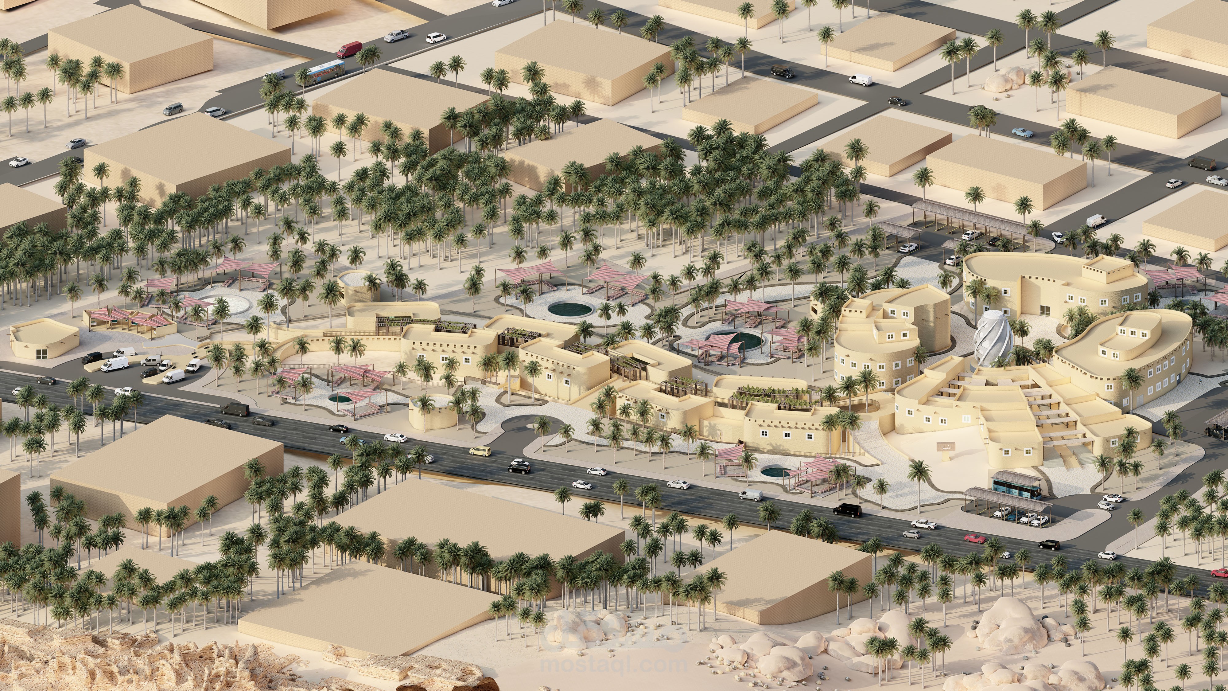 مركز تجاري بطابع معماري تقليدي