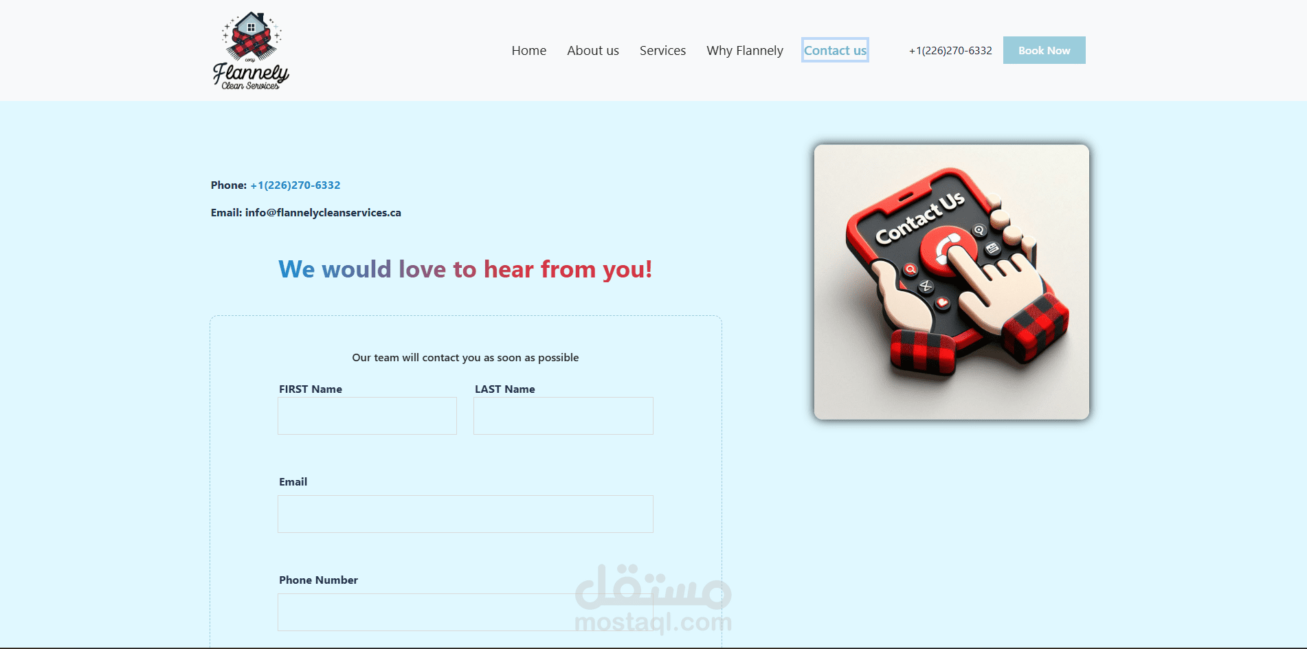 موقع لشركة خدمات تنظيف في كندا