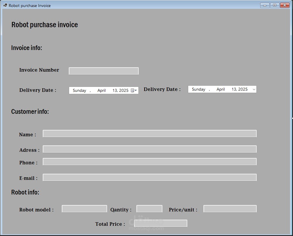 Robot Sales System Design