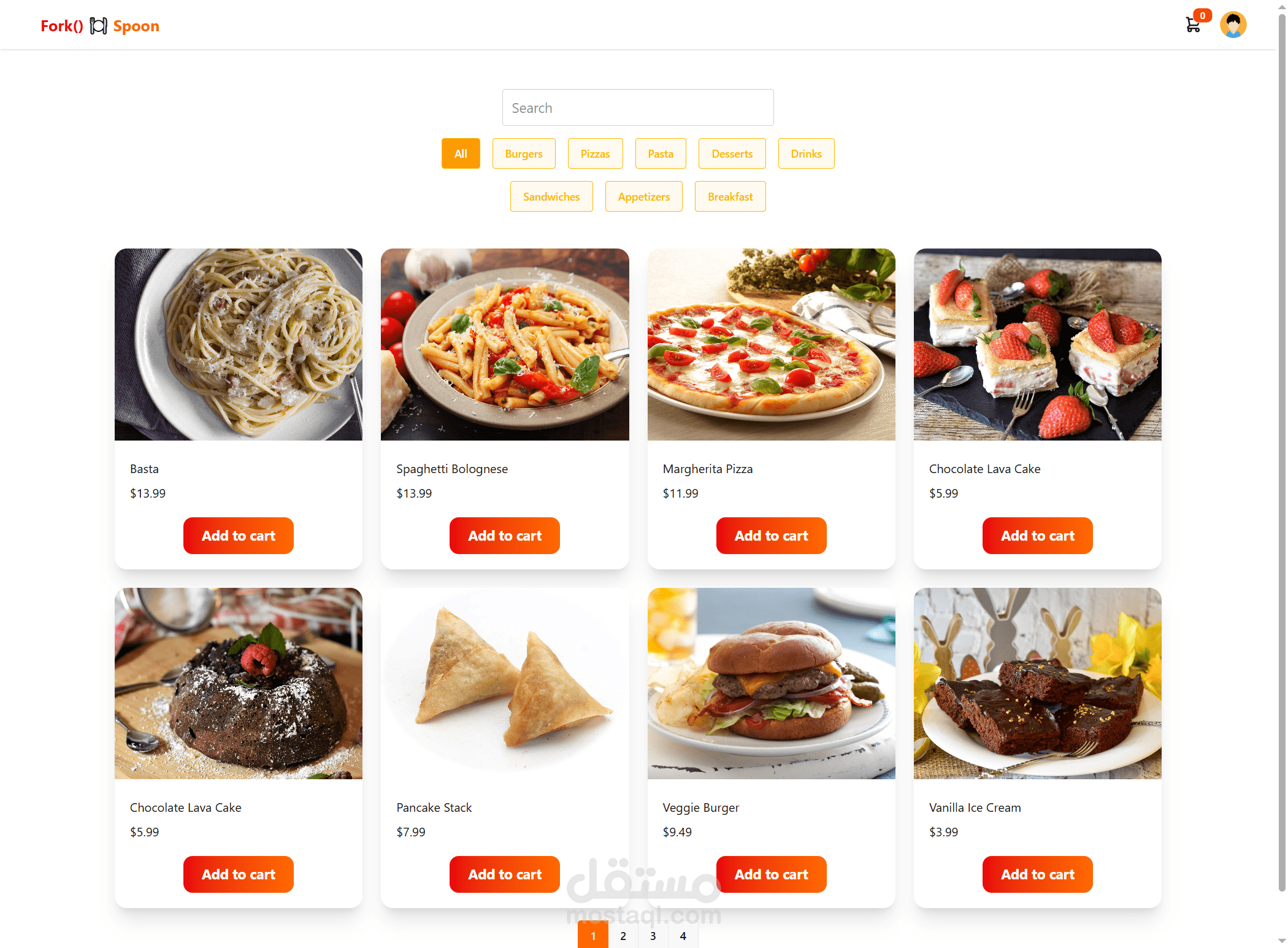 Restaurant website | موقع لمطعم مع لوحة تحكم