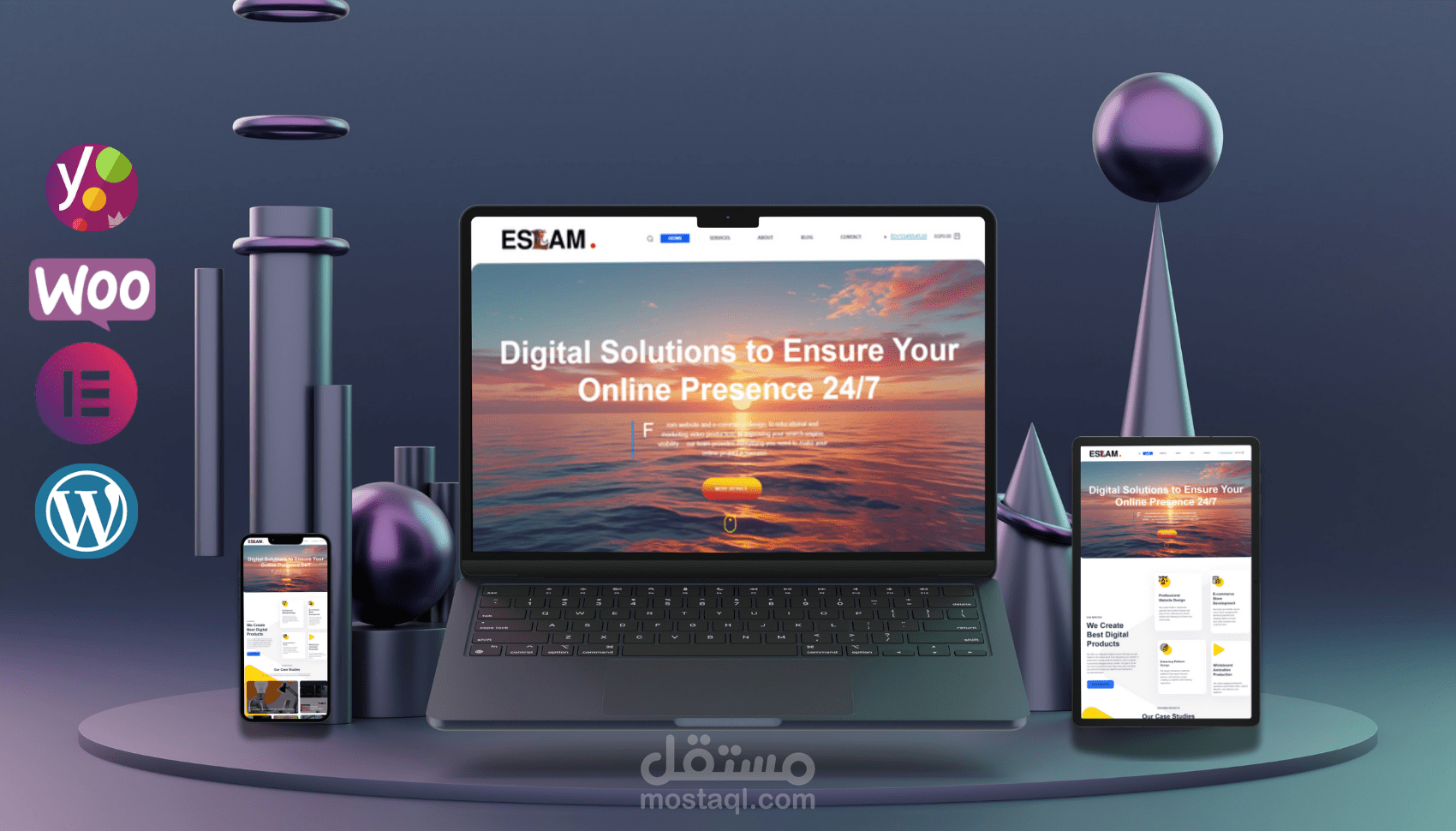 تصميم مواقع إلكترونية تعريفي احترافية متوافقة مع جميع الأجهزة