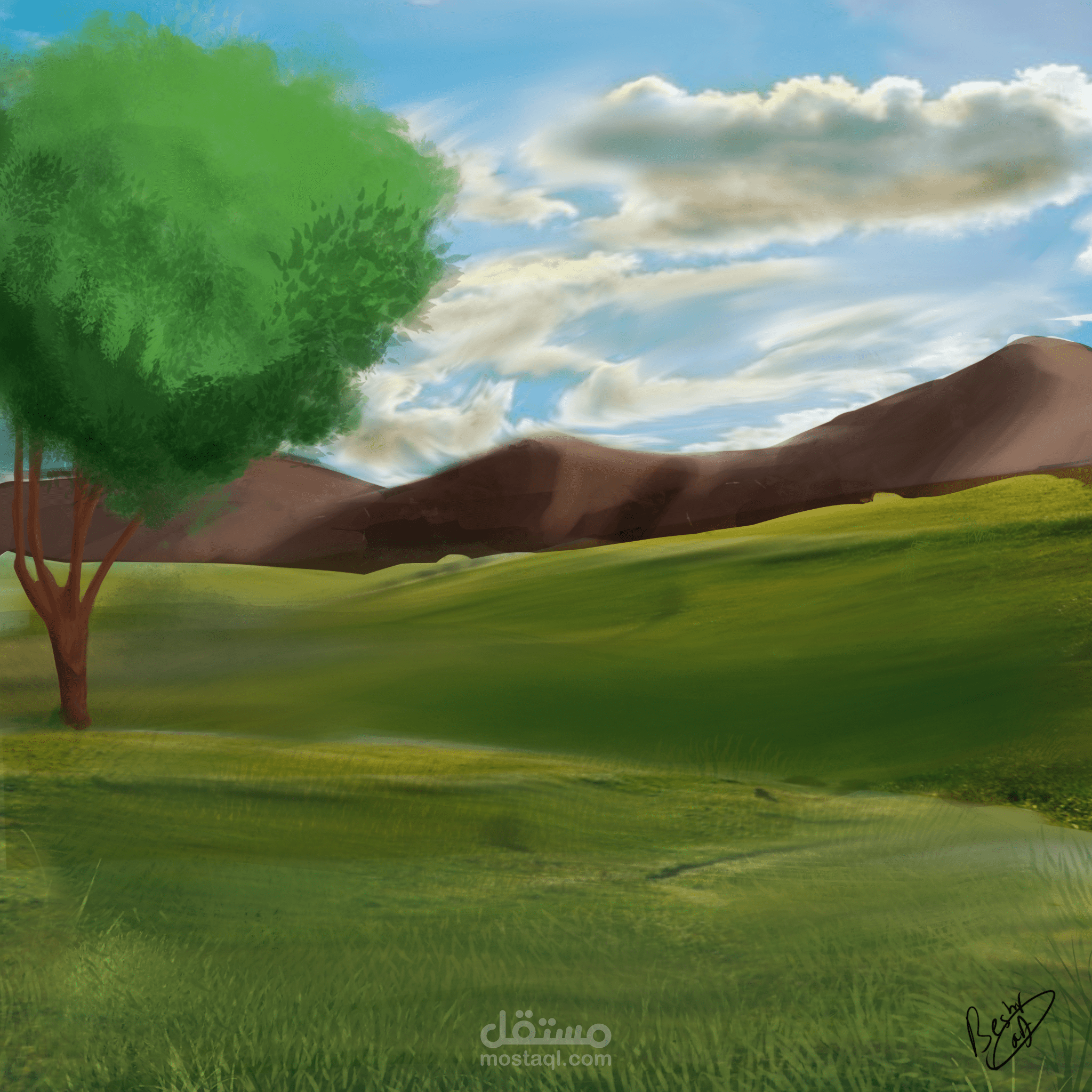 بيئه للتحريك (landscape painting)