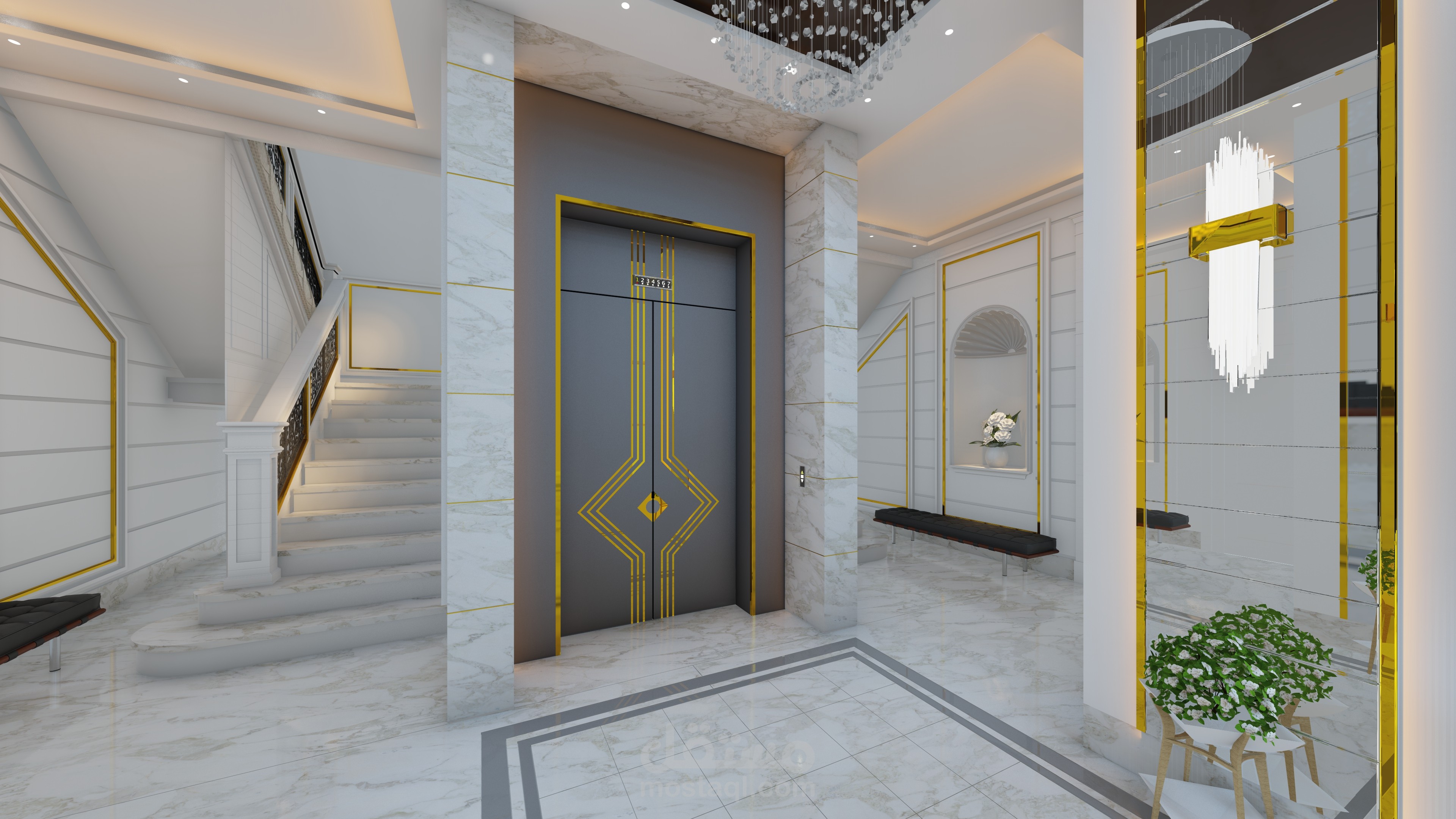 اعمالي على موقع مستقل "تصميم داخلي مدخل لعمارة"