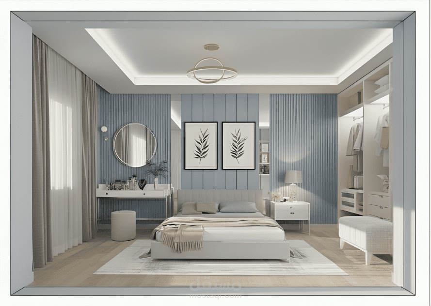 تصميم داخلي لغرفة نوم رئيسية مودرن
