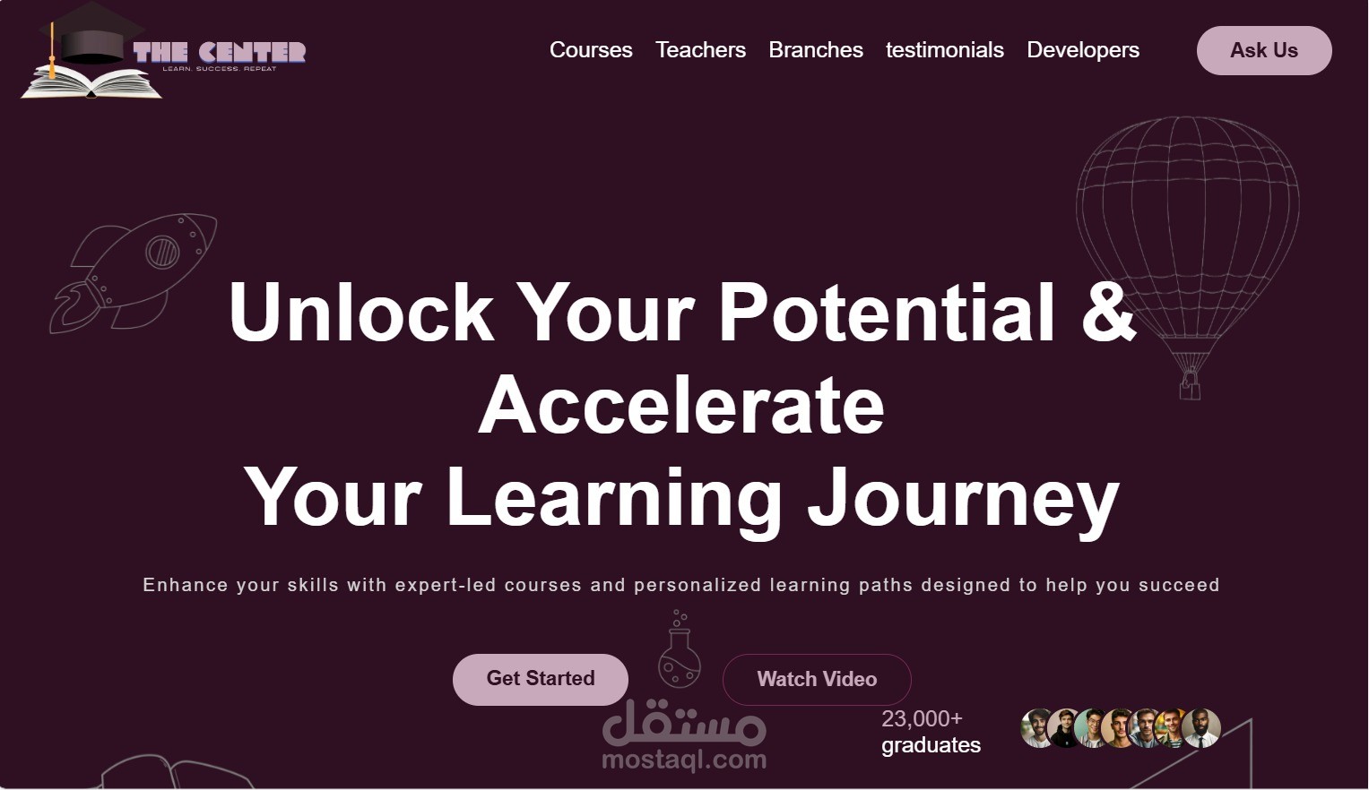 An official website for an educational center