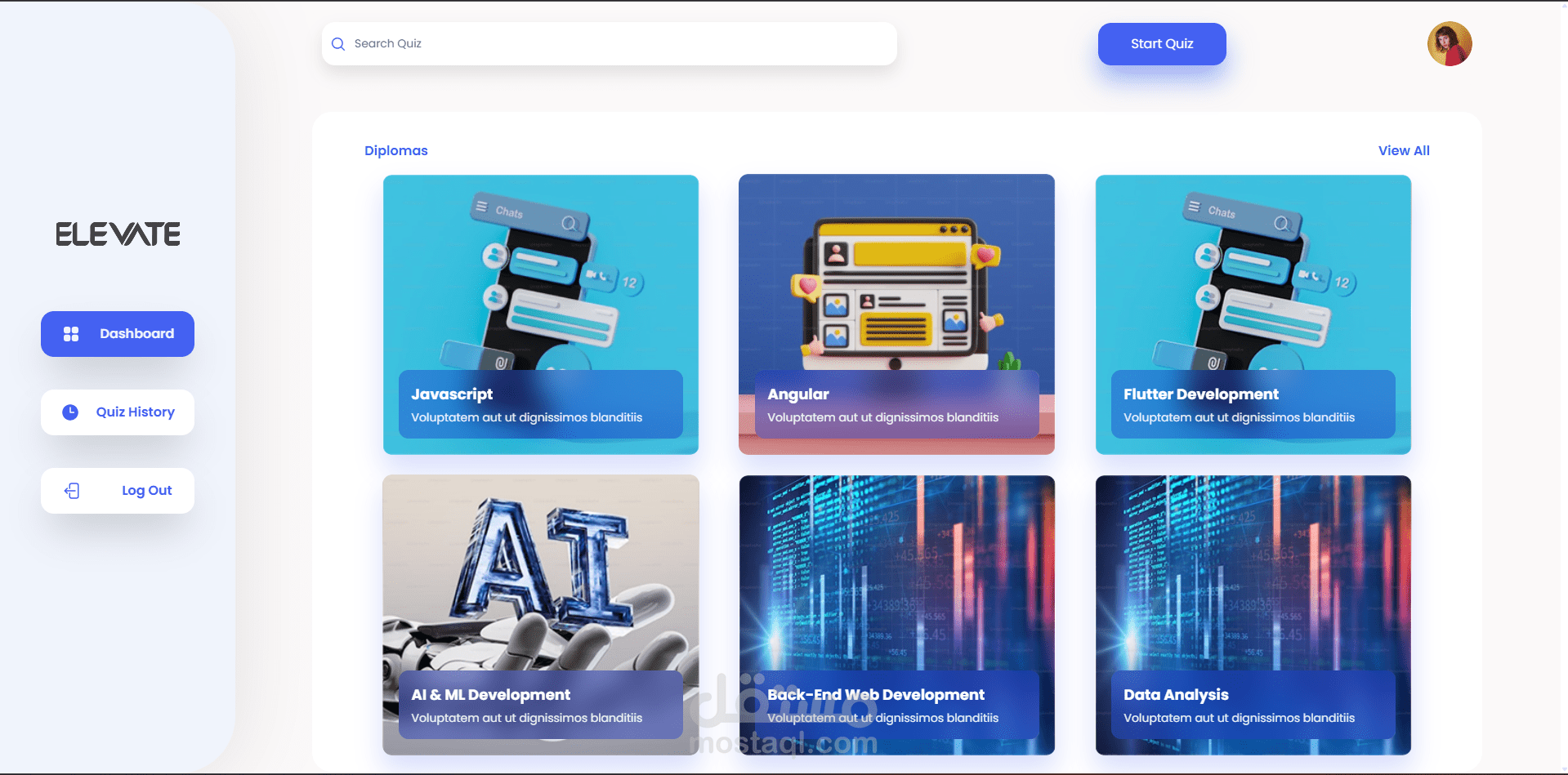 تطبيق اختبارات إلكترونية (Online Exams App)
