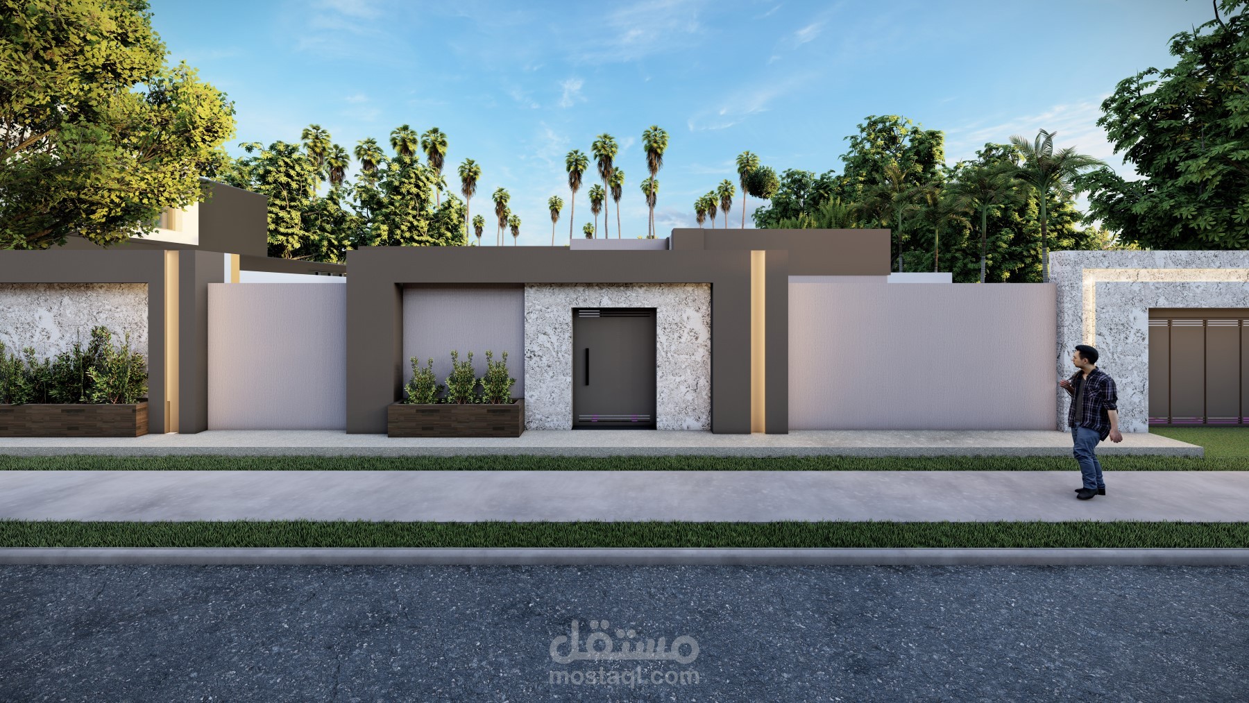 تصميم واجهة سكنية معاصرة
