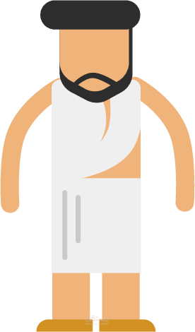 رجل عربي بلباس عادي و لباس الحج إليستريتور | Illustrator | Character