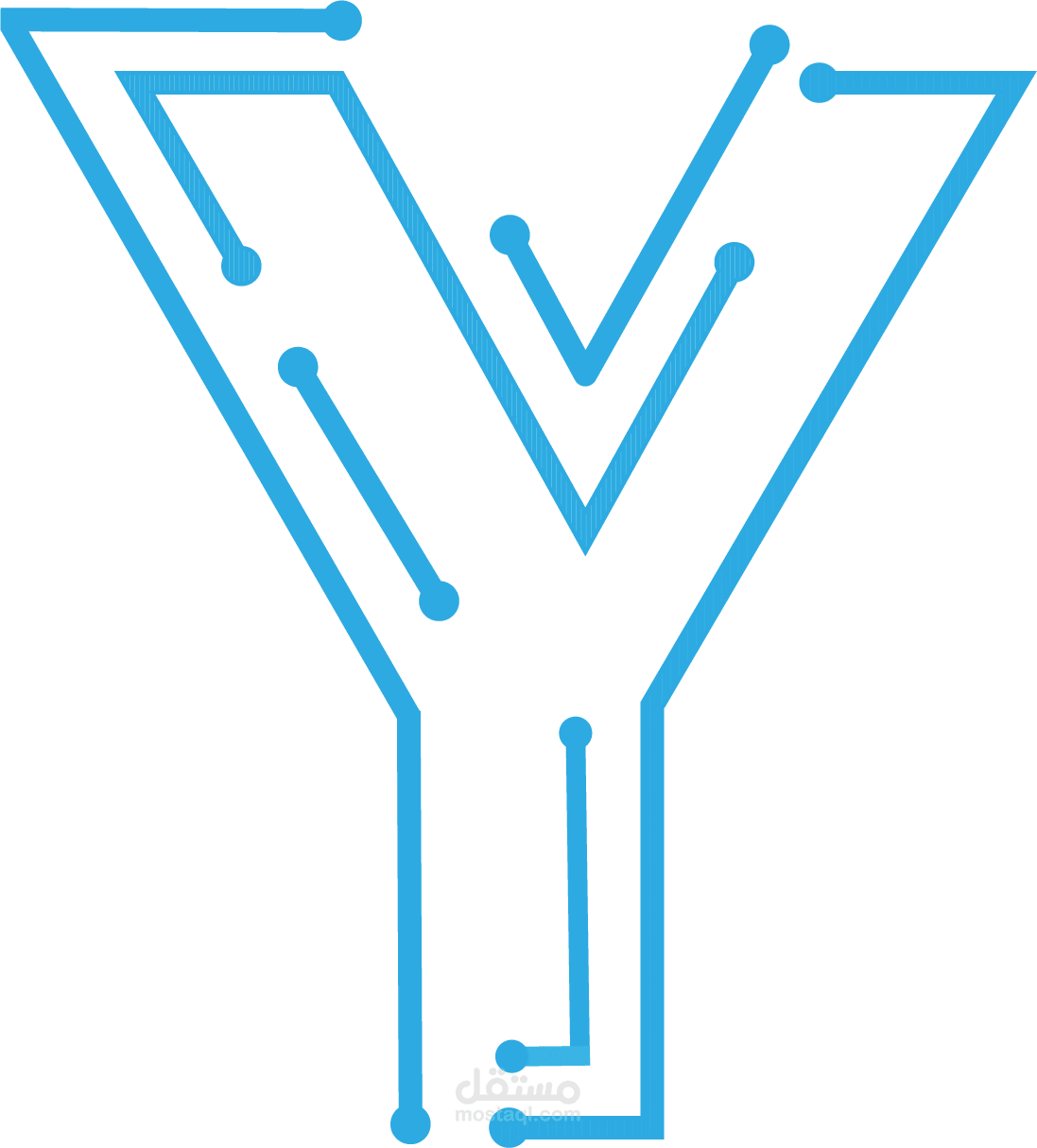 تصميم شعار تقني لحرف "Y" – هوية بصرية رقمية