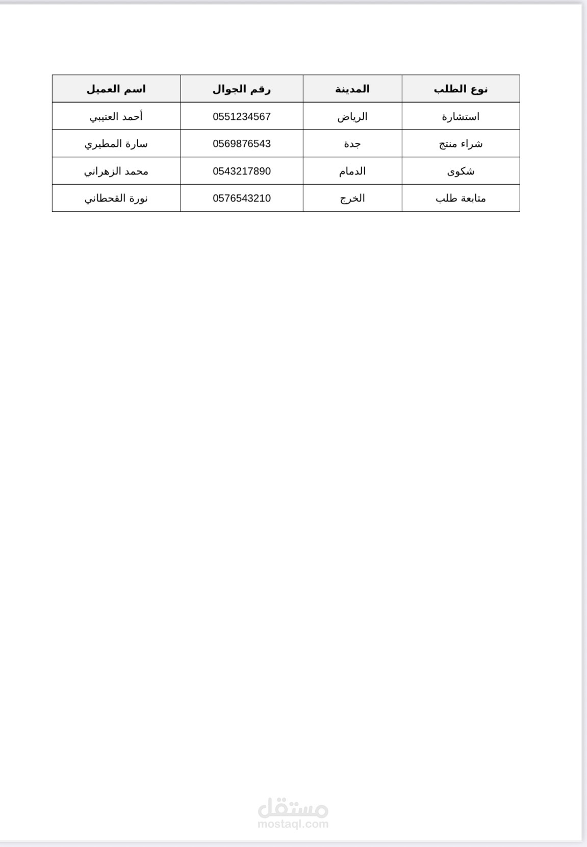إدخال وتنظيم بيانات عملاء باستخدام Excel