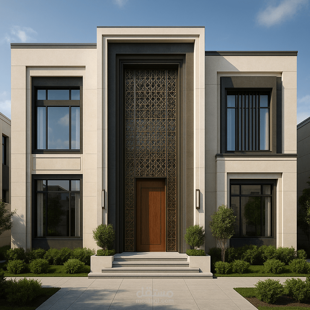 تصميم واجهة سكنية لفيلا