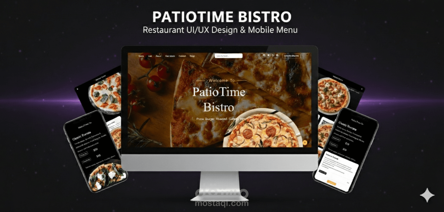 تصميم موقع إلكتروني احترافي لمطعم أو كافيه متجاوب وسريع