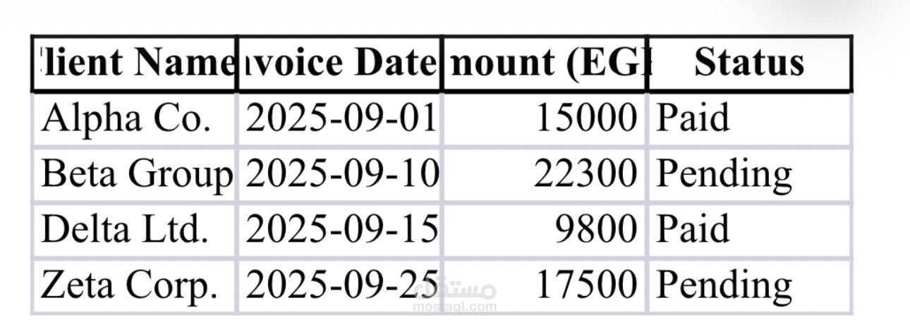 تنسيق وتنظيم بيانات العملاء باستخدام Excel