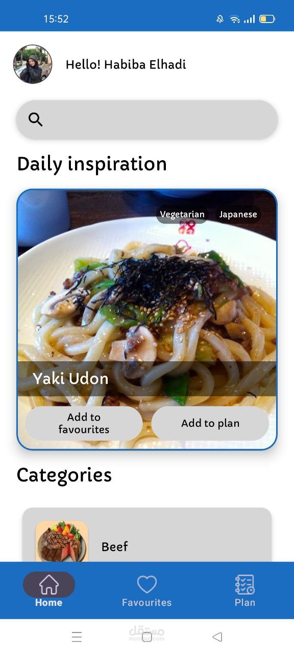 Plateful(Food planner application)