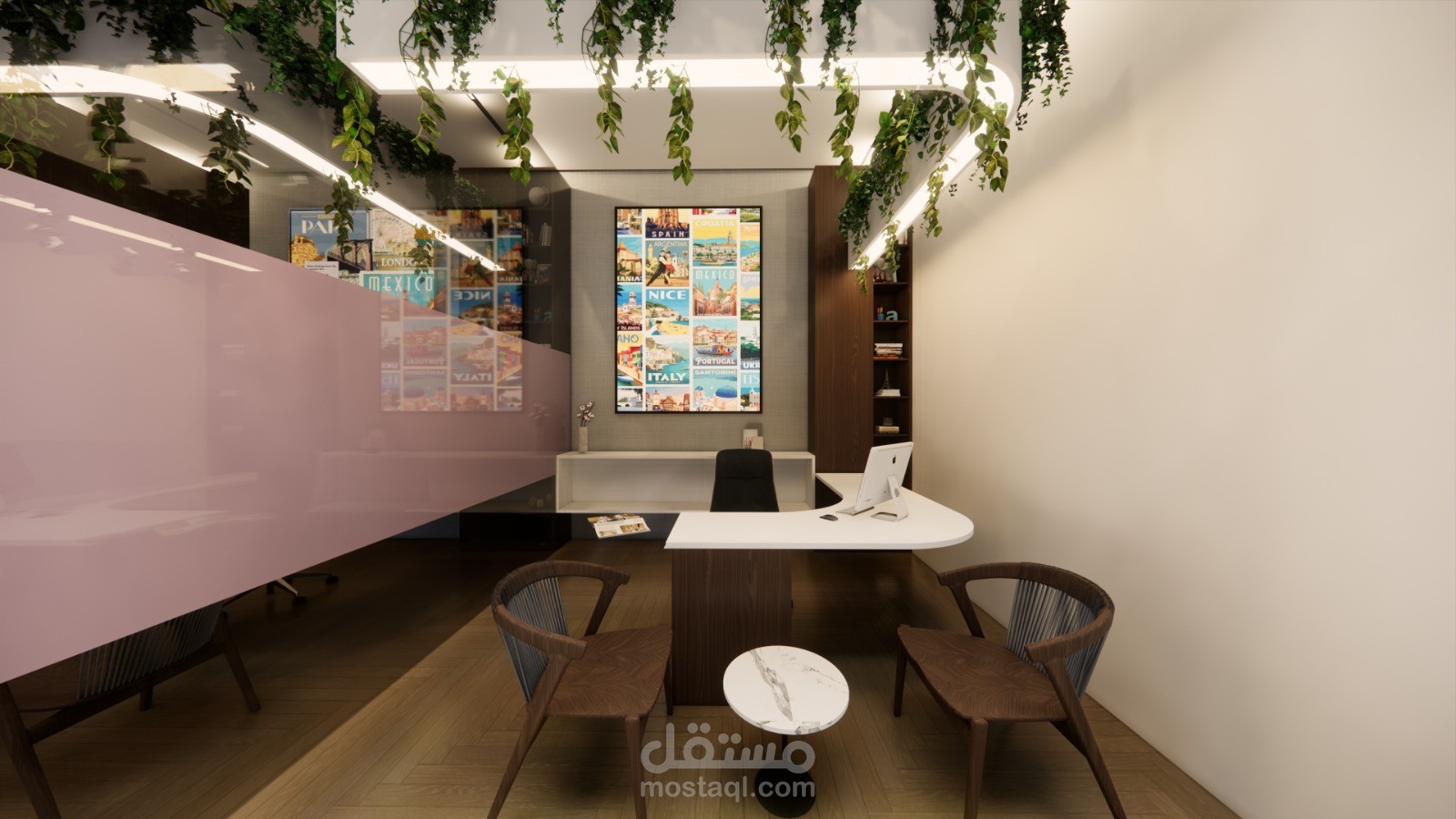 تصميم مكاتب في شركة سياحة وسفر