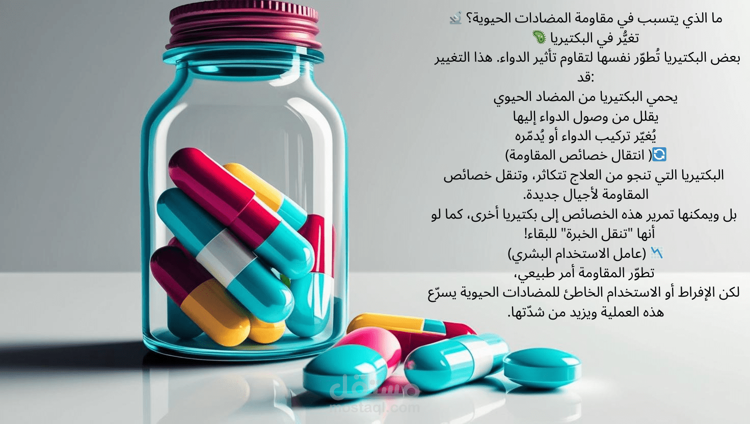 مقال توعوي بصري: مقاومة المضاد الحيوي