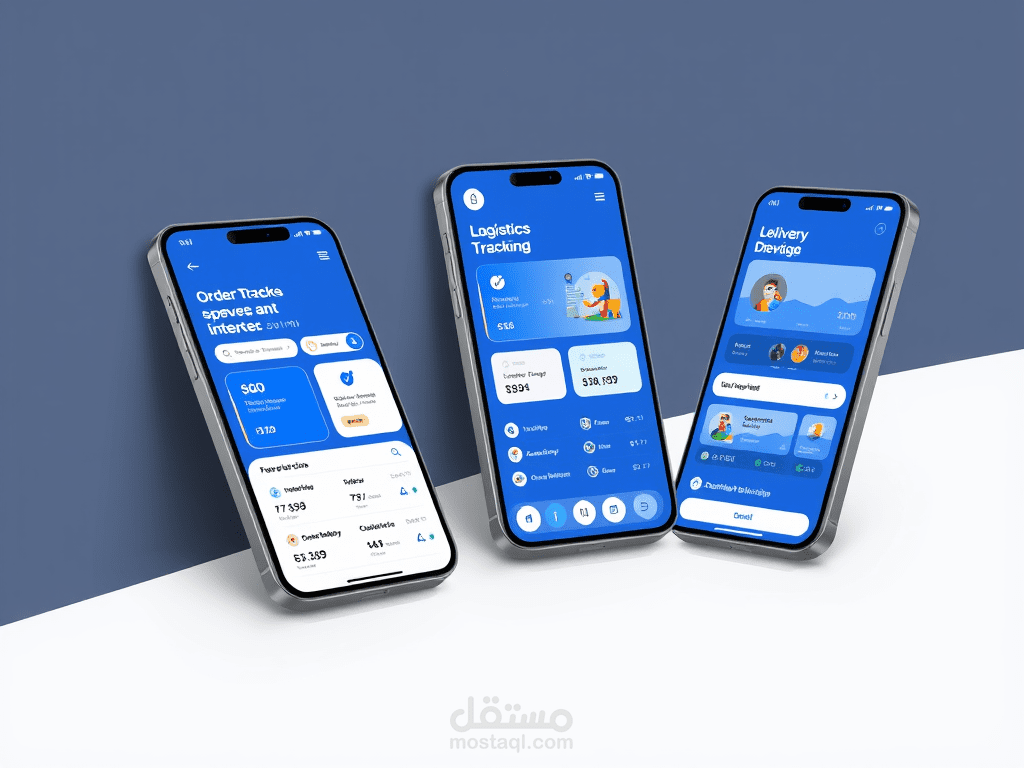 تصميم واجهة مستخدم لتطبيق خدمات لوجستية