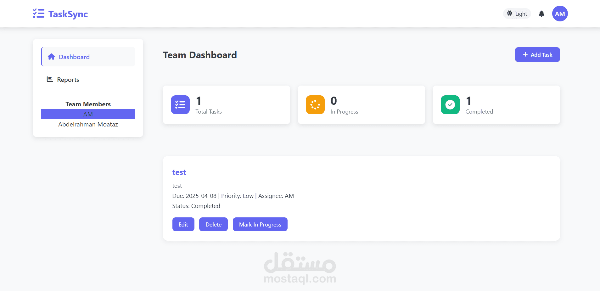 موقع Task Manager لتنظيم المهام اليومية