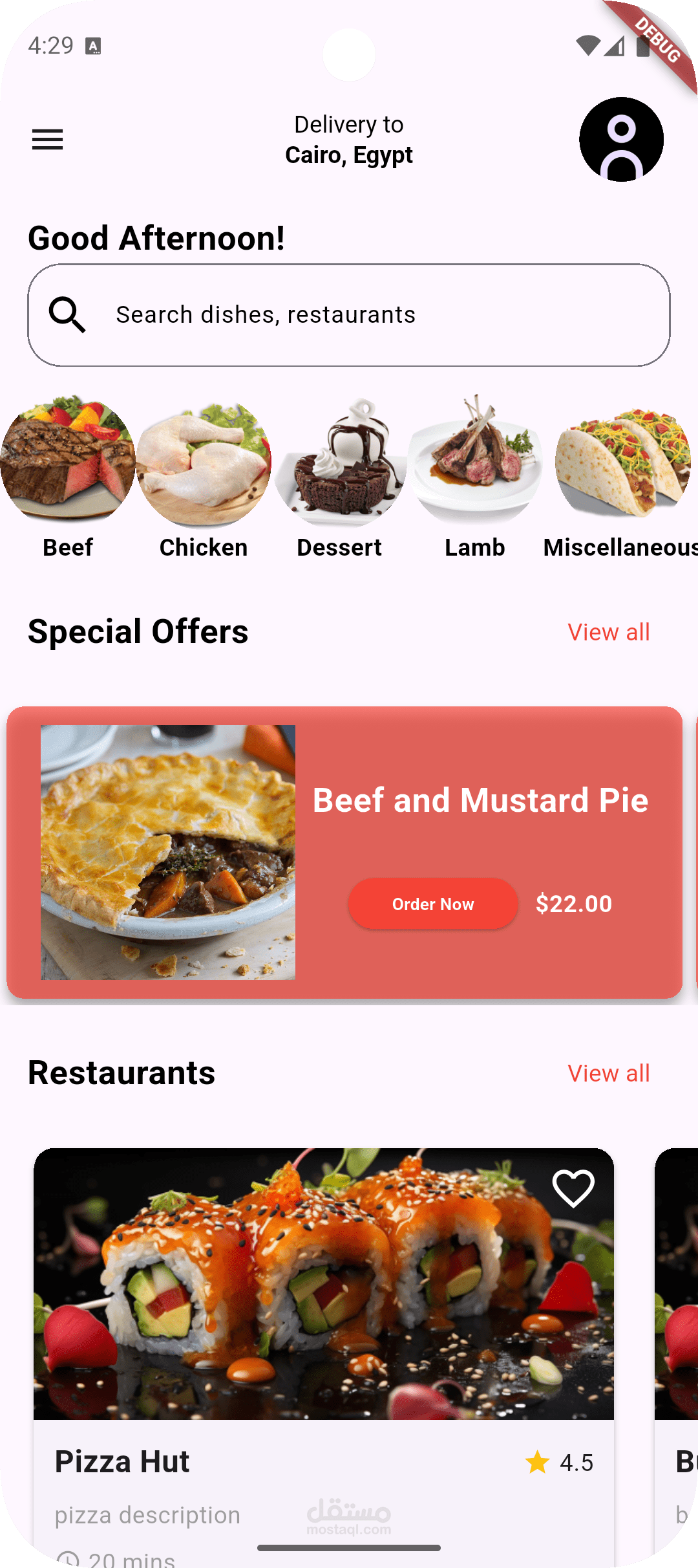food delivery app