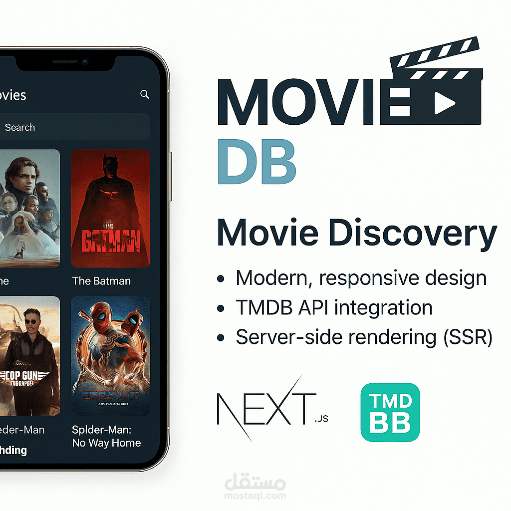 Movie Web App باستخدام Next.js وTMDB API | تطبيق أفلام متكامل وحديث