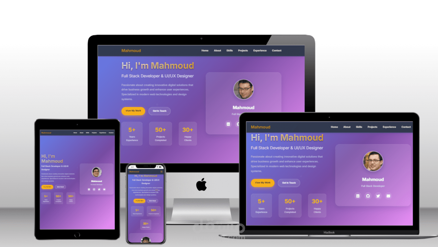 تصميم وتطوير موقع بورتفوليو شخصي متكامل وجذاب
