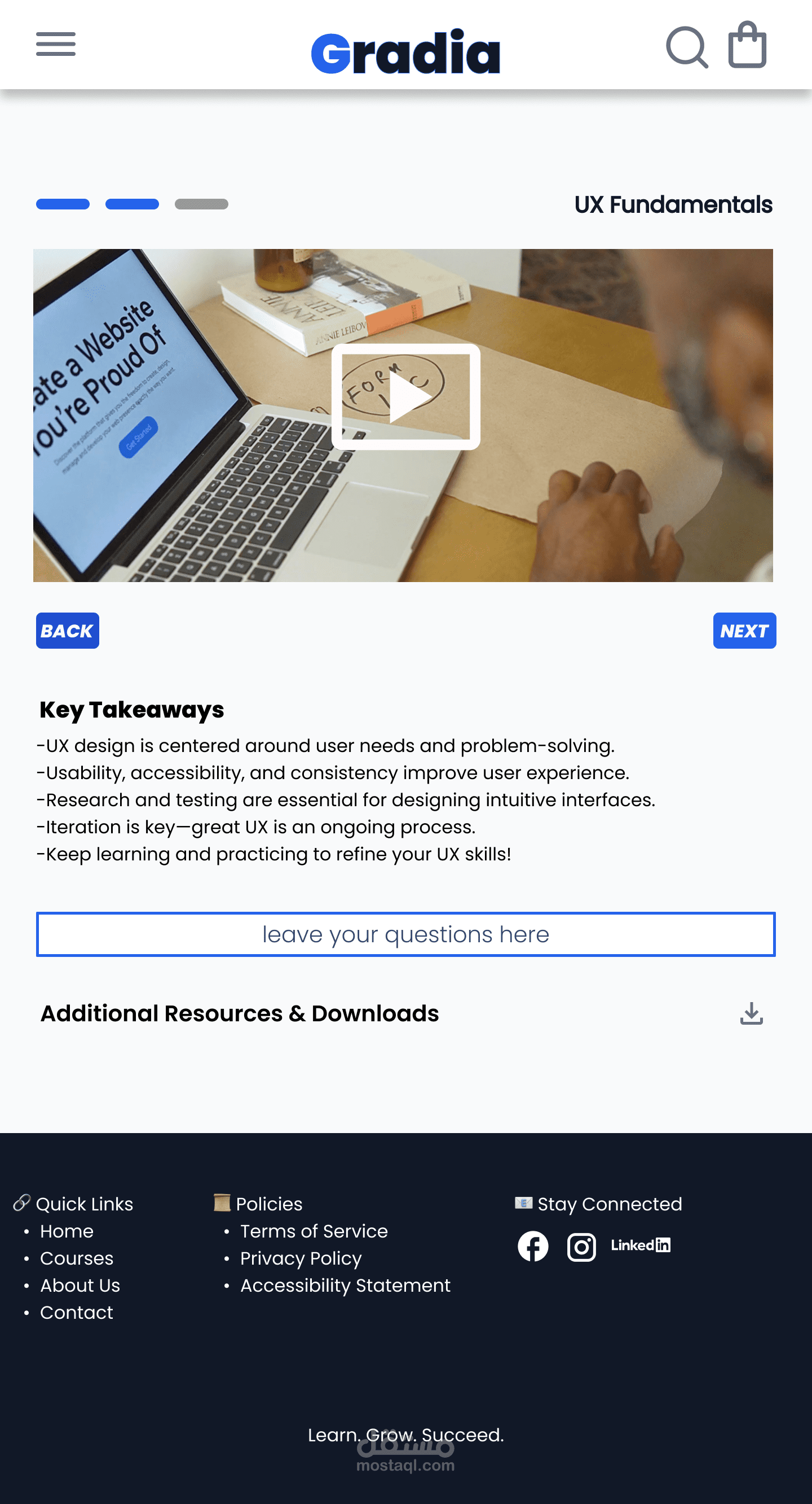 Online courses website
