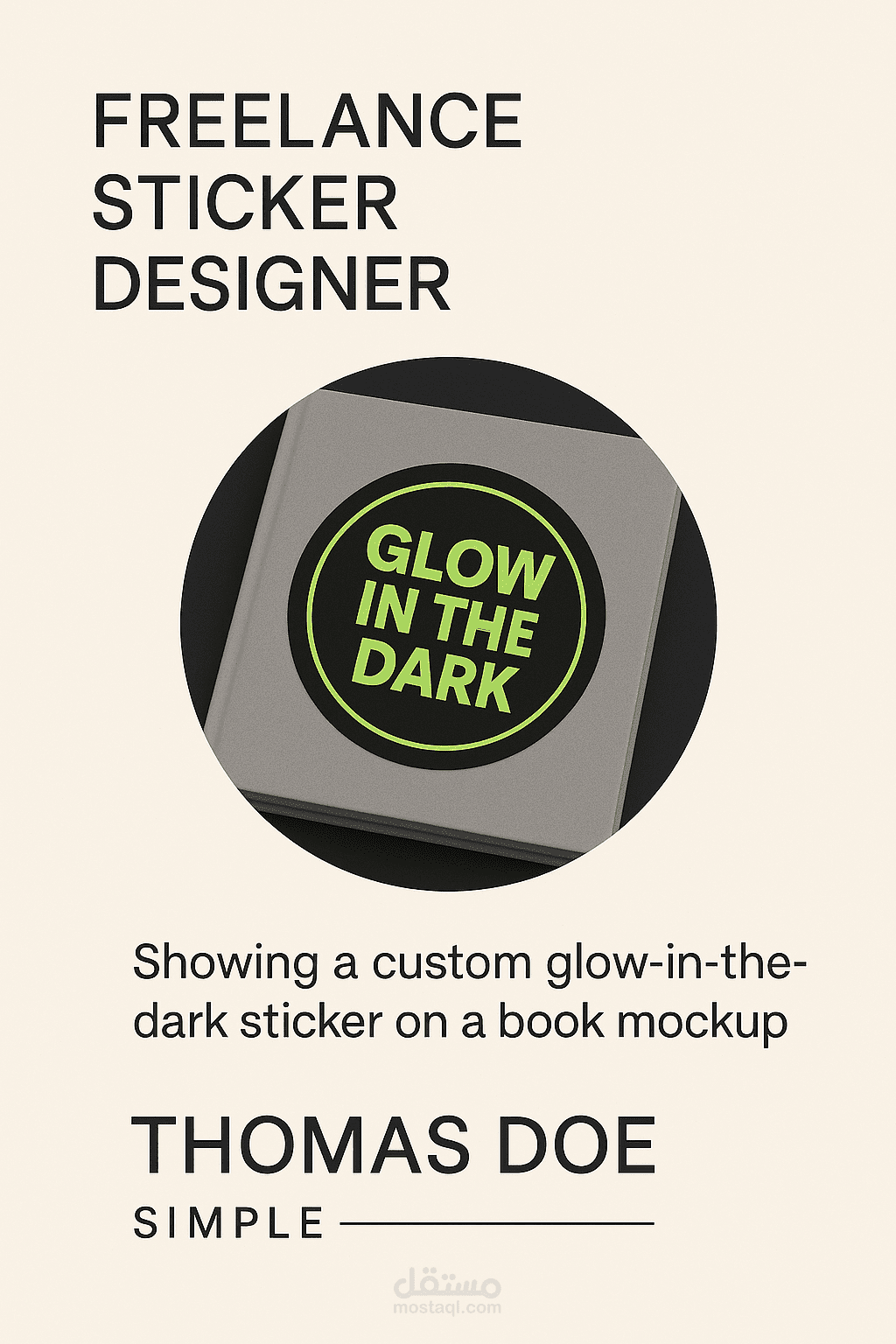 Glow-in-the-Dark Custom Sticker Design – Modern & Minimal Style