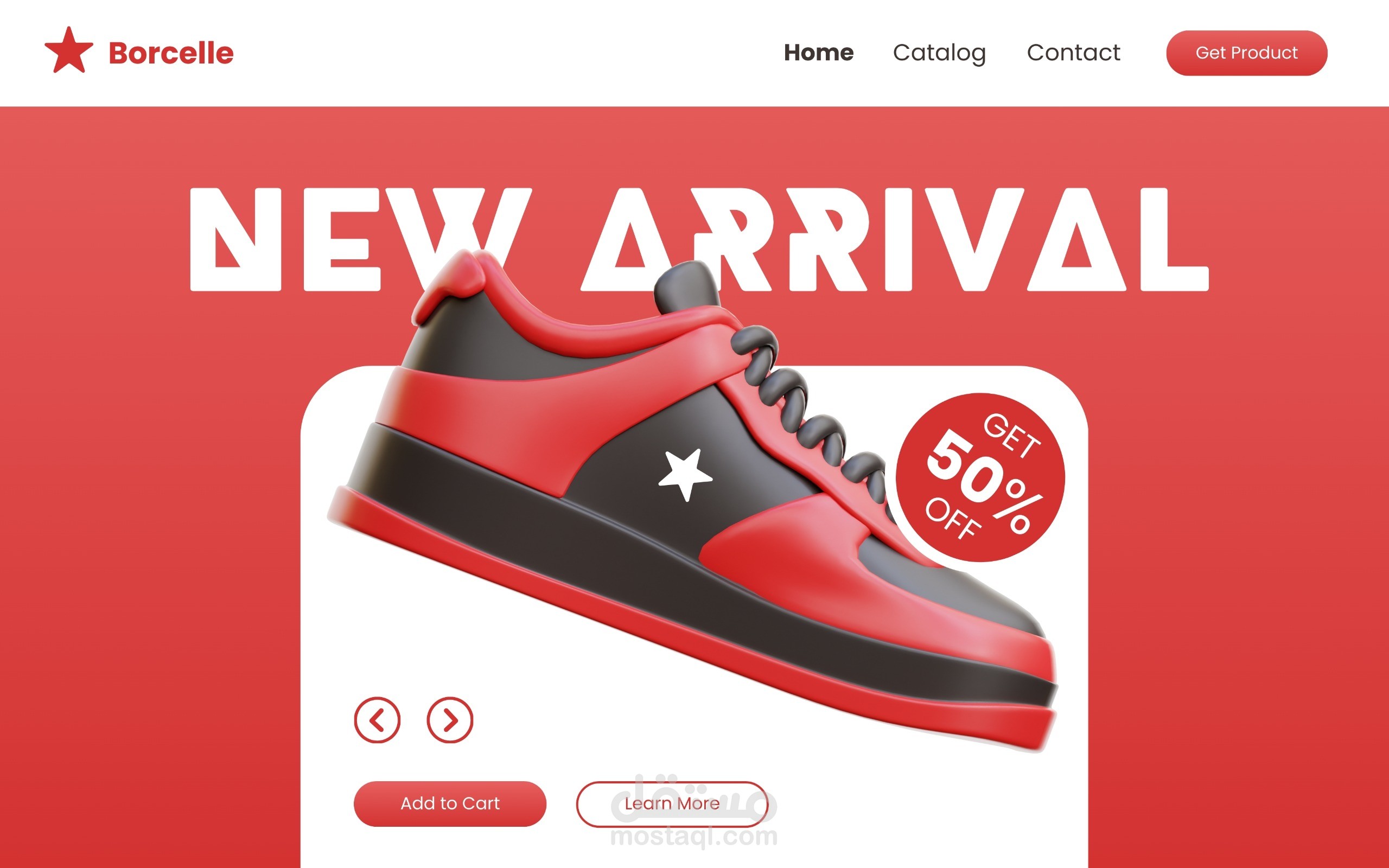 تصميم بانر لمتجر الكتروني لبيع الاحذيه borcelle shop