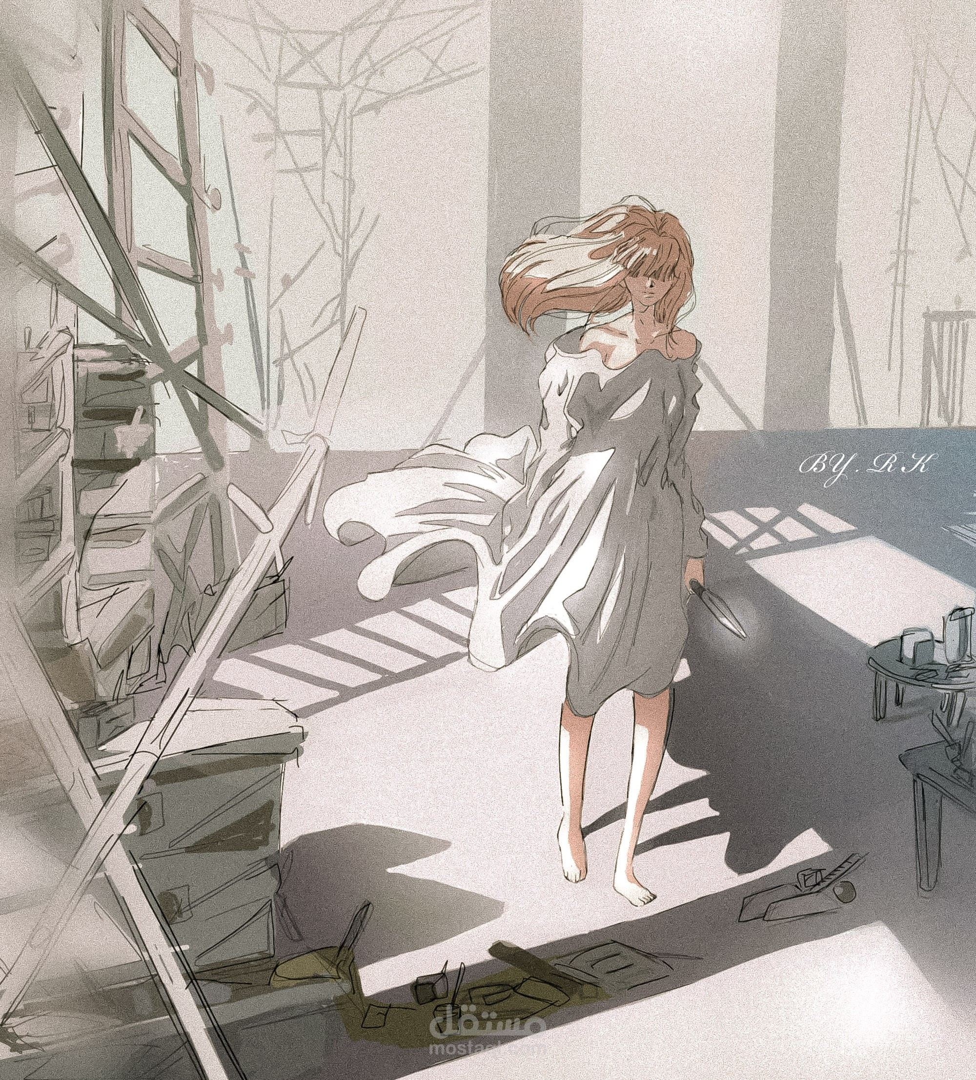 رسم ديجيتال لمشهد خيالي