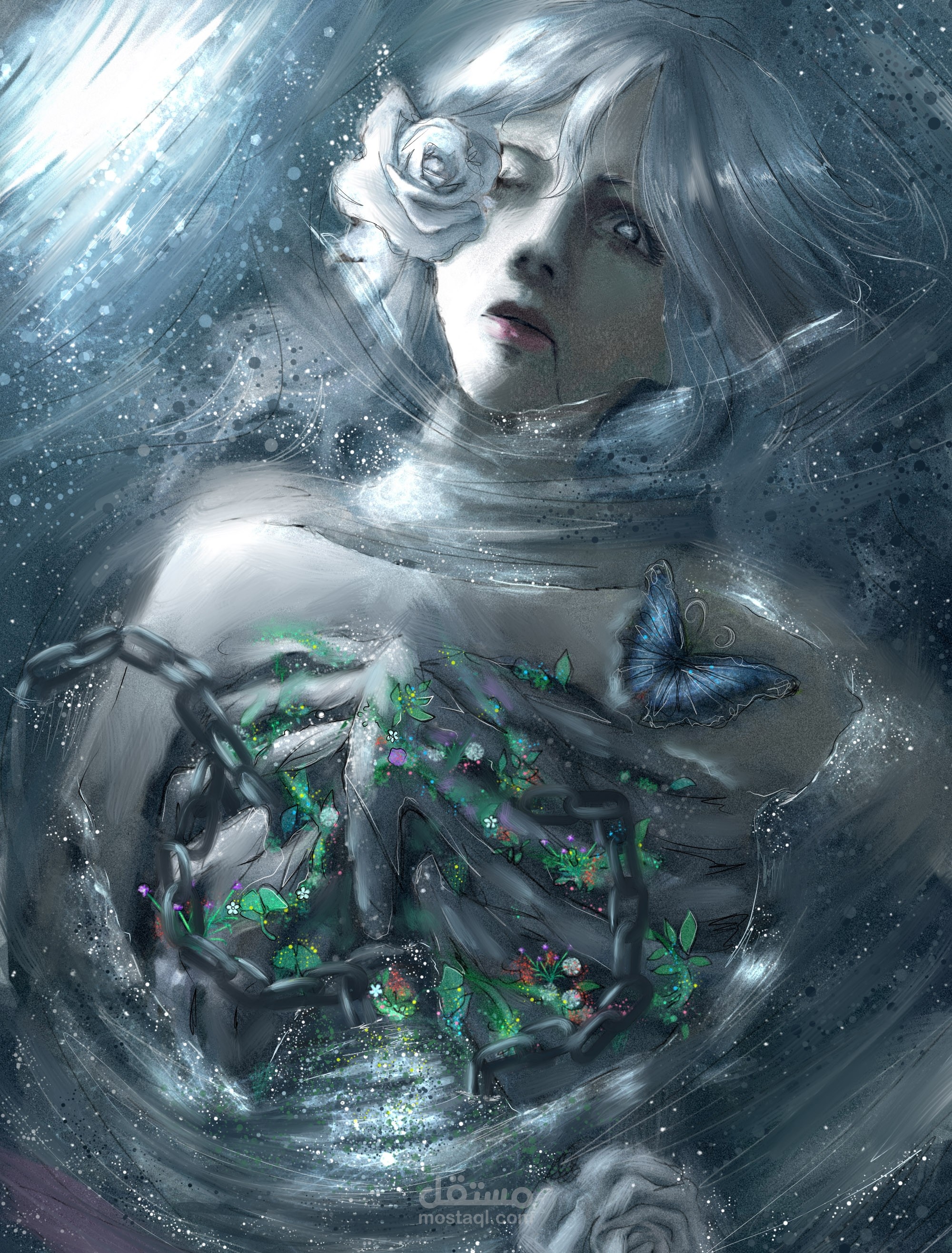 رسمة رقمية معبرة  بأسلوب فني