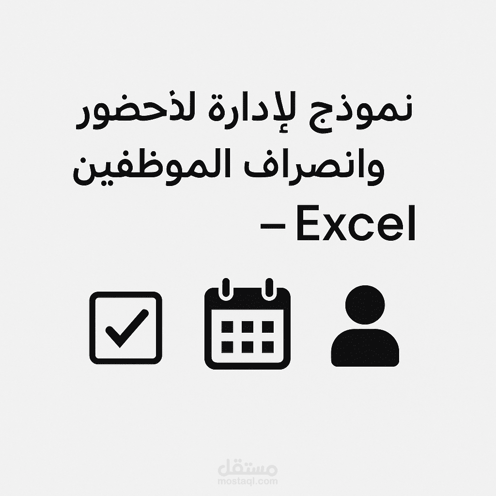 نموذج Excel لإدارة حضور وانصراف الموظفين بشكل احترافي