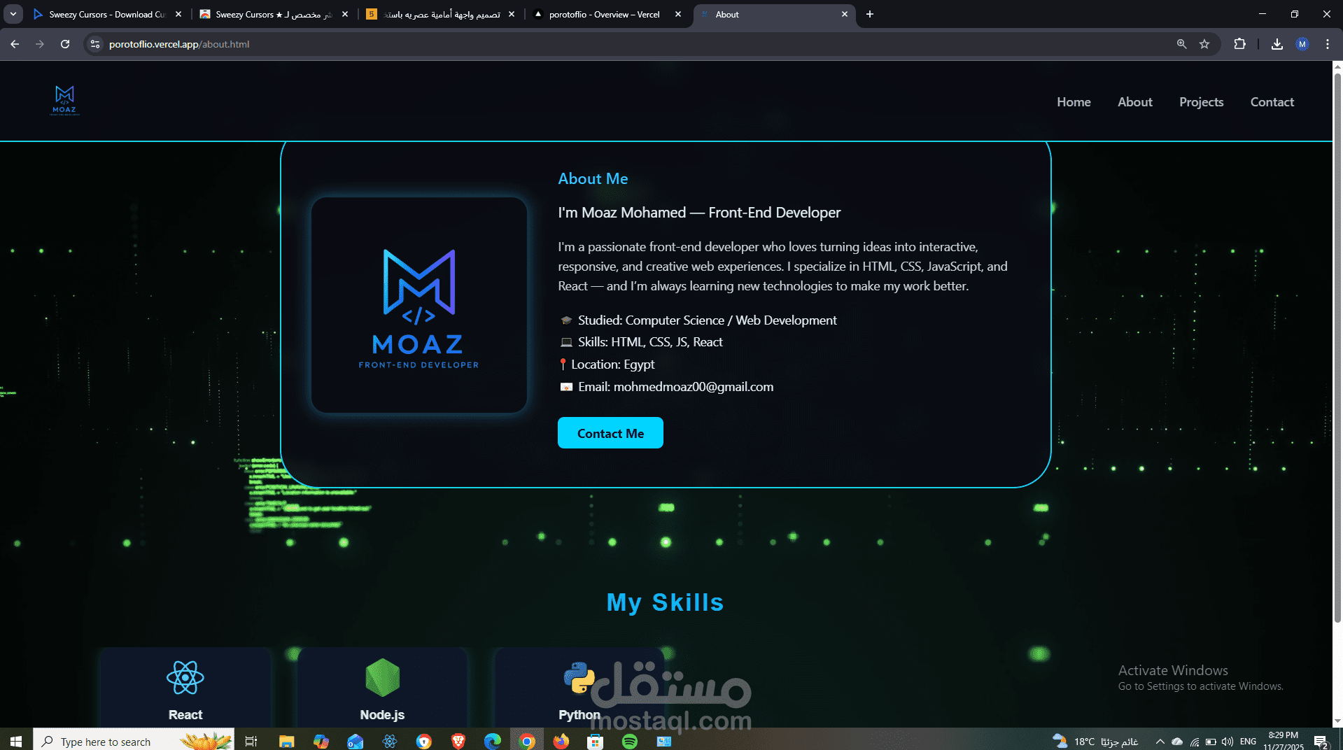 البورتفليو الخاص بي